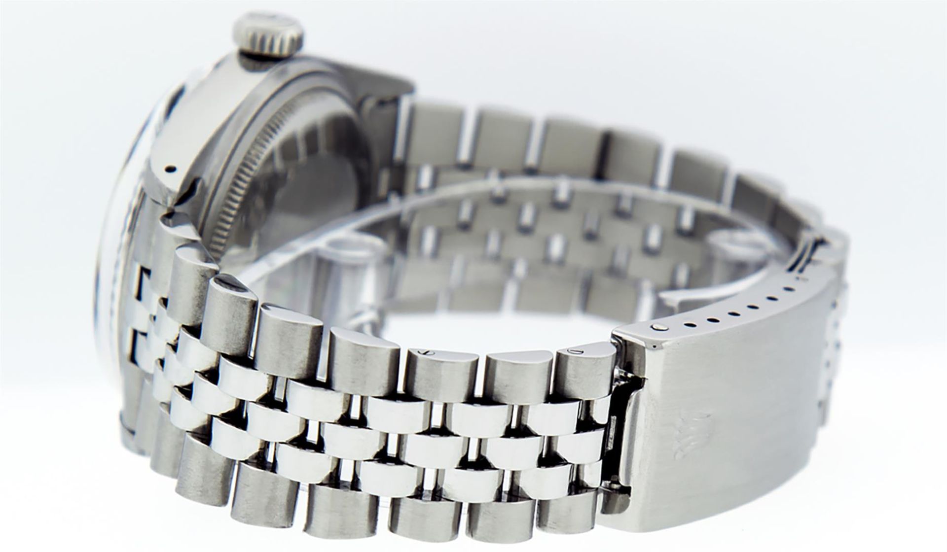 Rolex Mens Stainless Steel Black Diamond 36MM Datejust Wristwatch - Image 8 of 8
