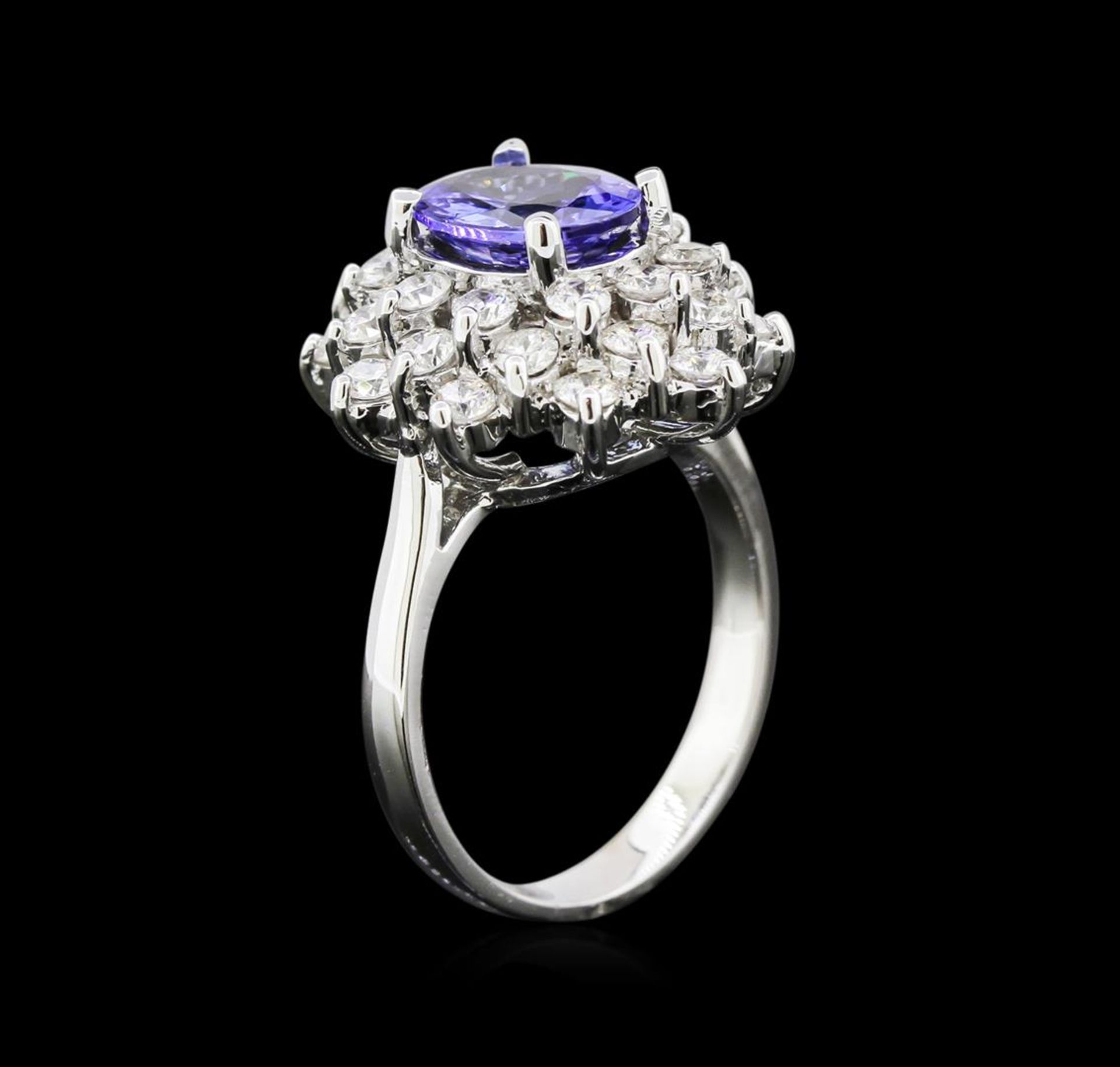 1.70 ctw Tanzanite and Diamond Ring - 14KT White Gold - Image 3 of 4