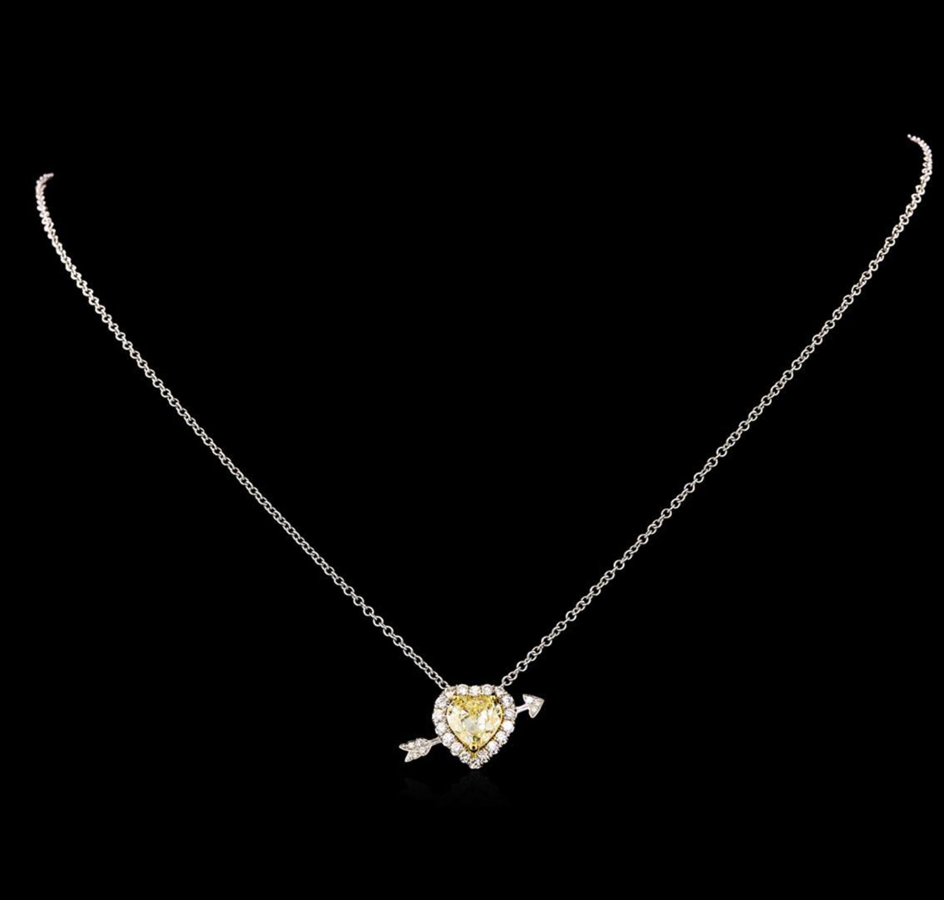 18KT Two-Tone Gold 2.25 ctw Diamond Pendant With Chain - Image 2 of 4