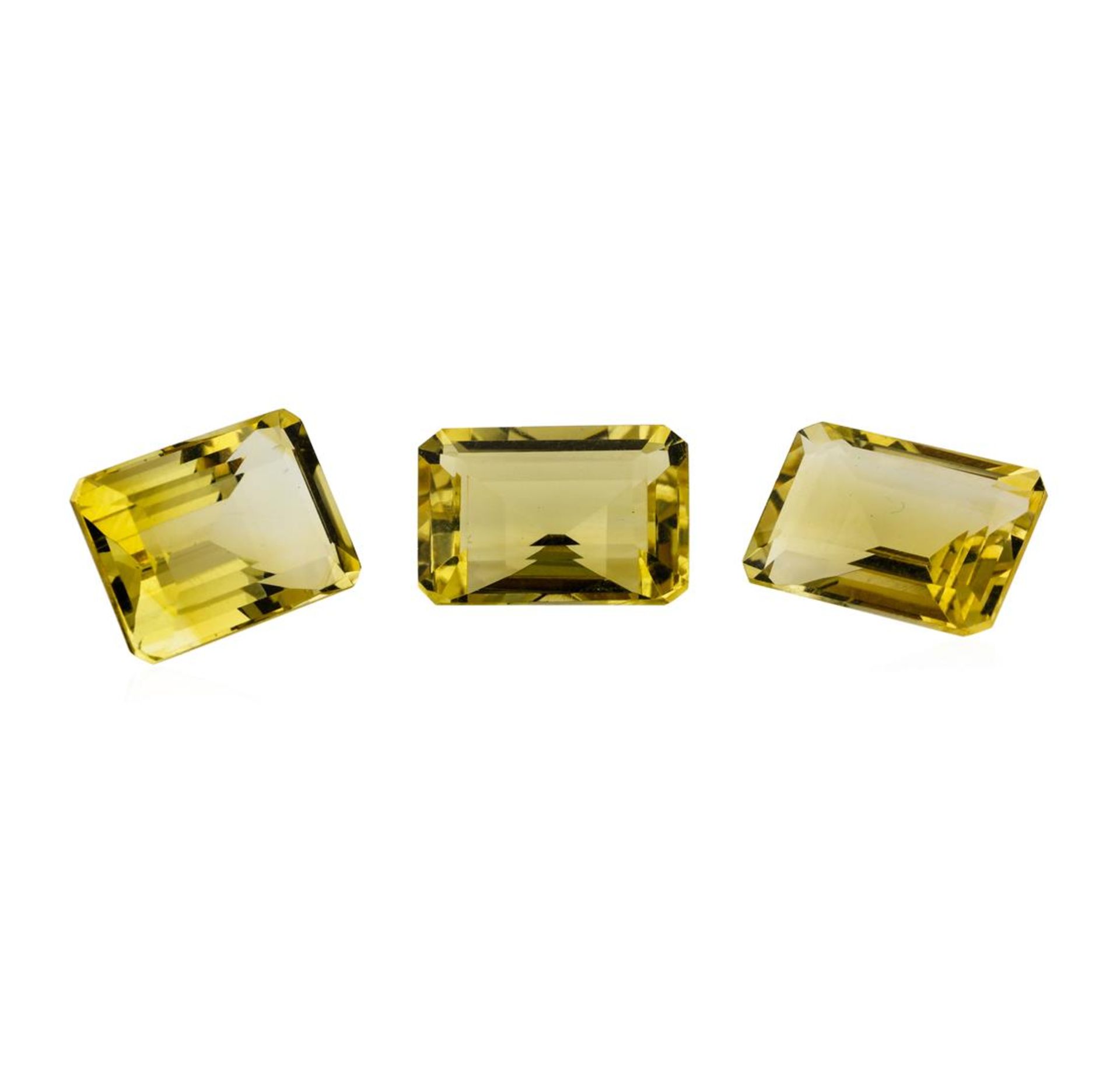 20.63ctw.Natural Emerald Cut Citrine Quartz Parcel of Three