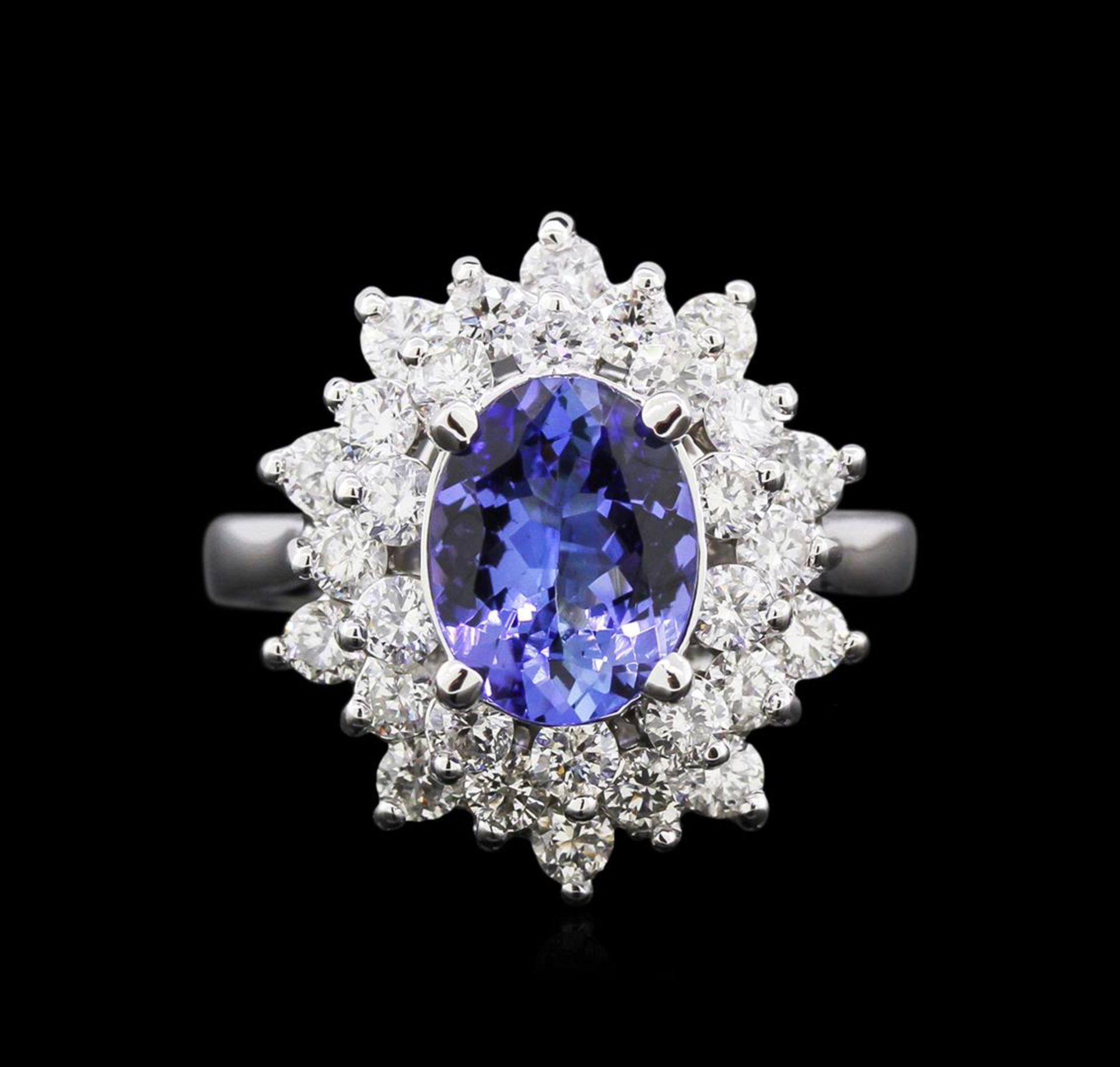 1.70 ctw Tanzanite and Diamond Ring - 14KT White Gold - Image 2 of 4