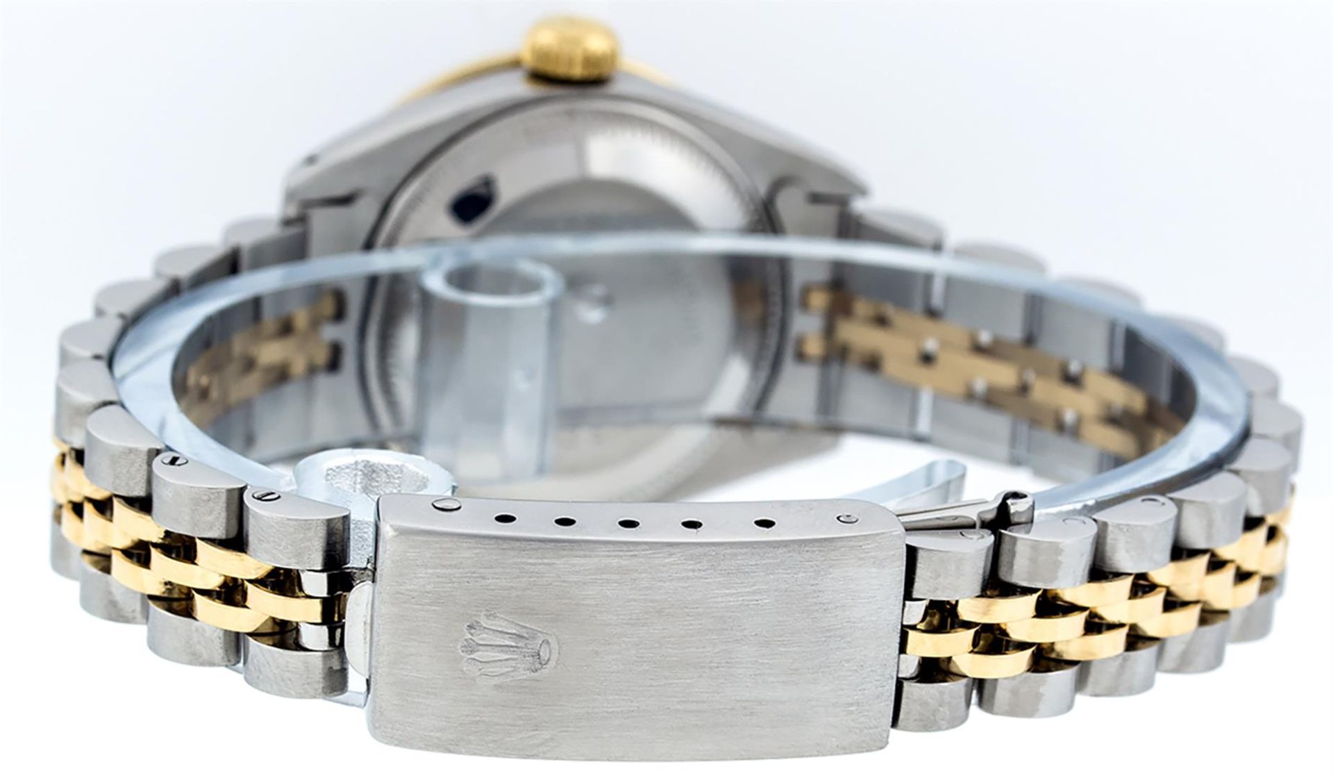 Rolex Ladies 2 Tone Silver Diamond & Ruby Datejust Wristwatch - Image 9 of 9