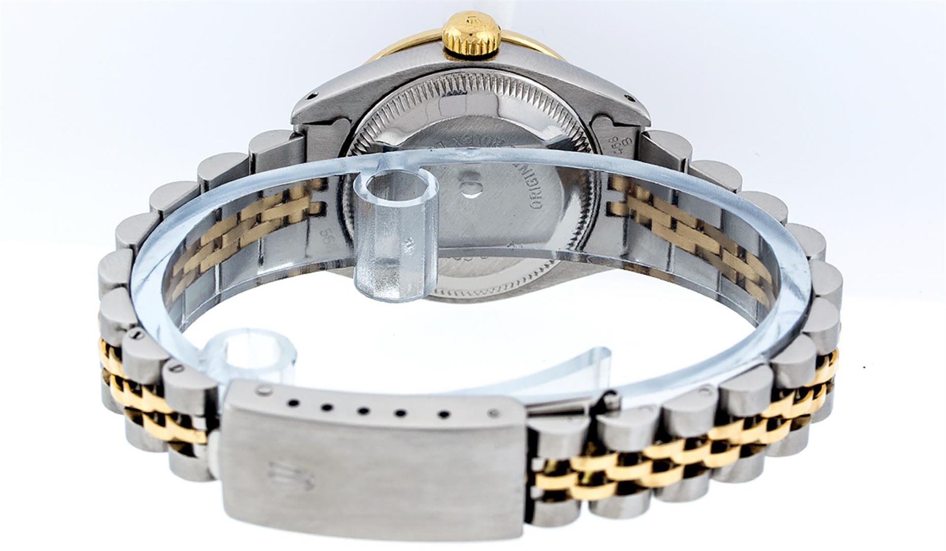 Rolex Ladies 2 Tone Silver Diamond & Ruby Datejust Wristwatch - Image 8 of 9