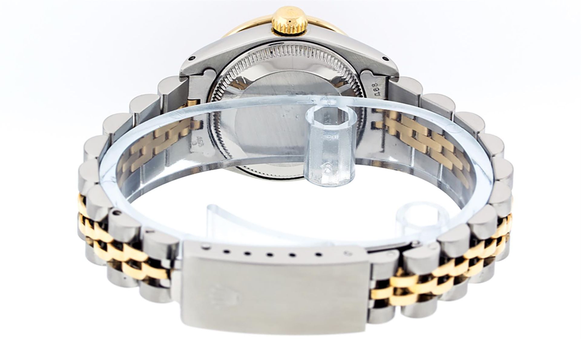 Rolex Ladies 2 Tone Champagne String Diamond Datejust Wristwatch - Image 6 of 9