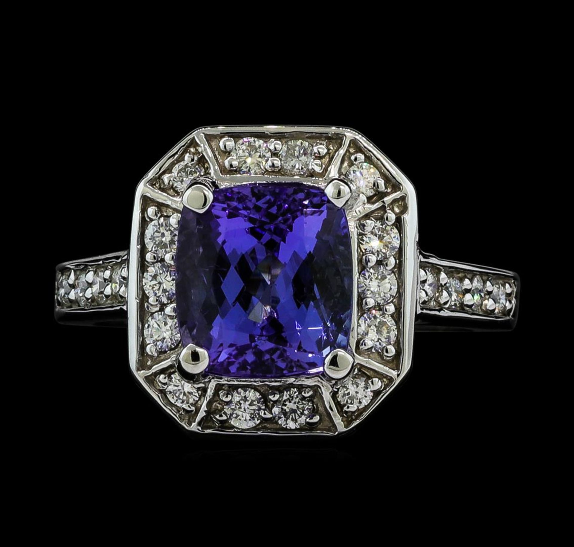 3.98 ctw Tanzanite and Diamond Ring - 14KT White Gold - Image 2 of 4