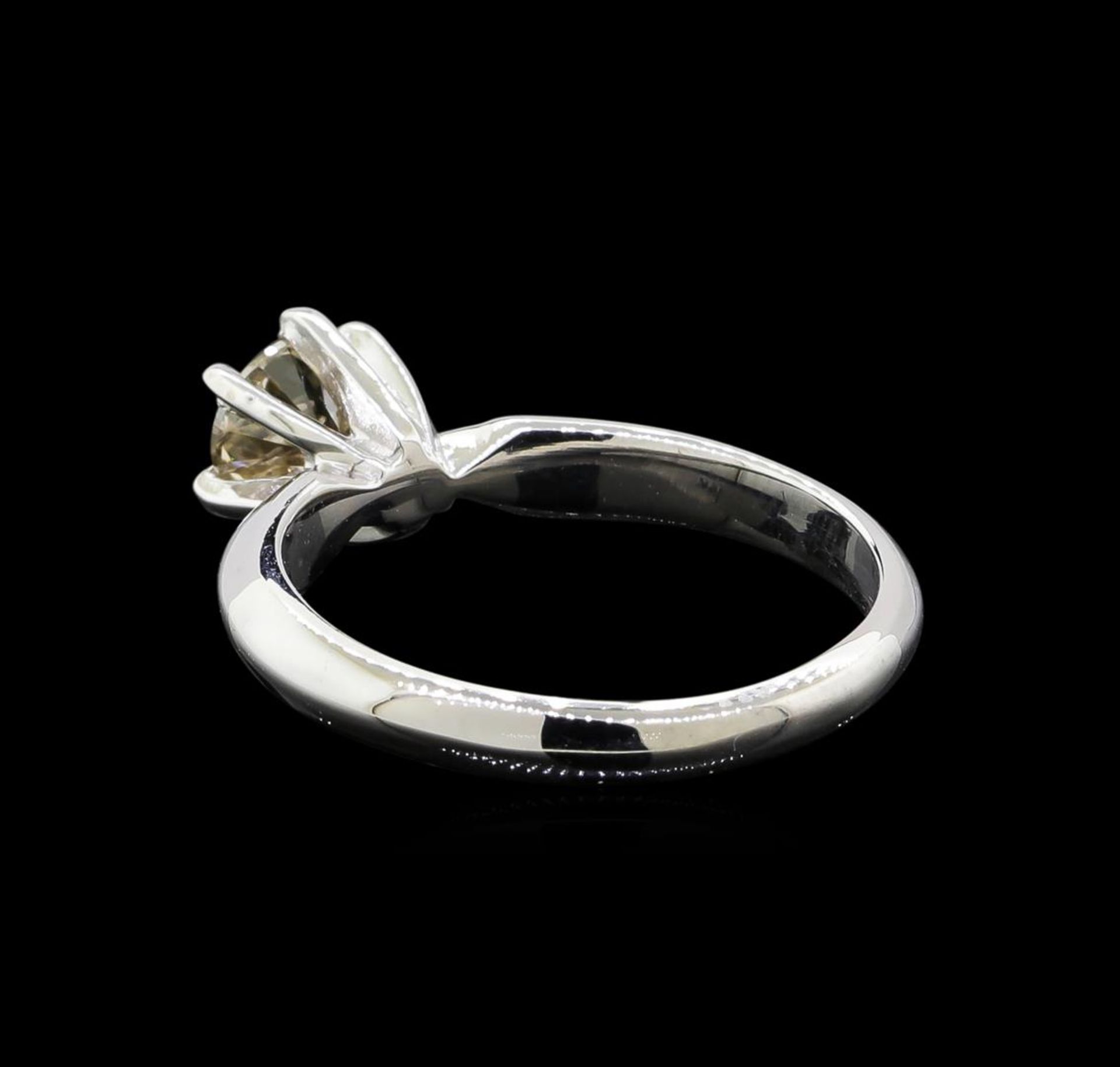 14KT White Gold 0.70 ctw Round Cut Fancy Brown Diamond Solitaire Ring - Image 3 of 5