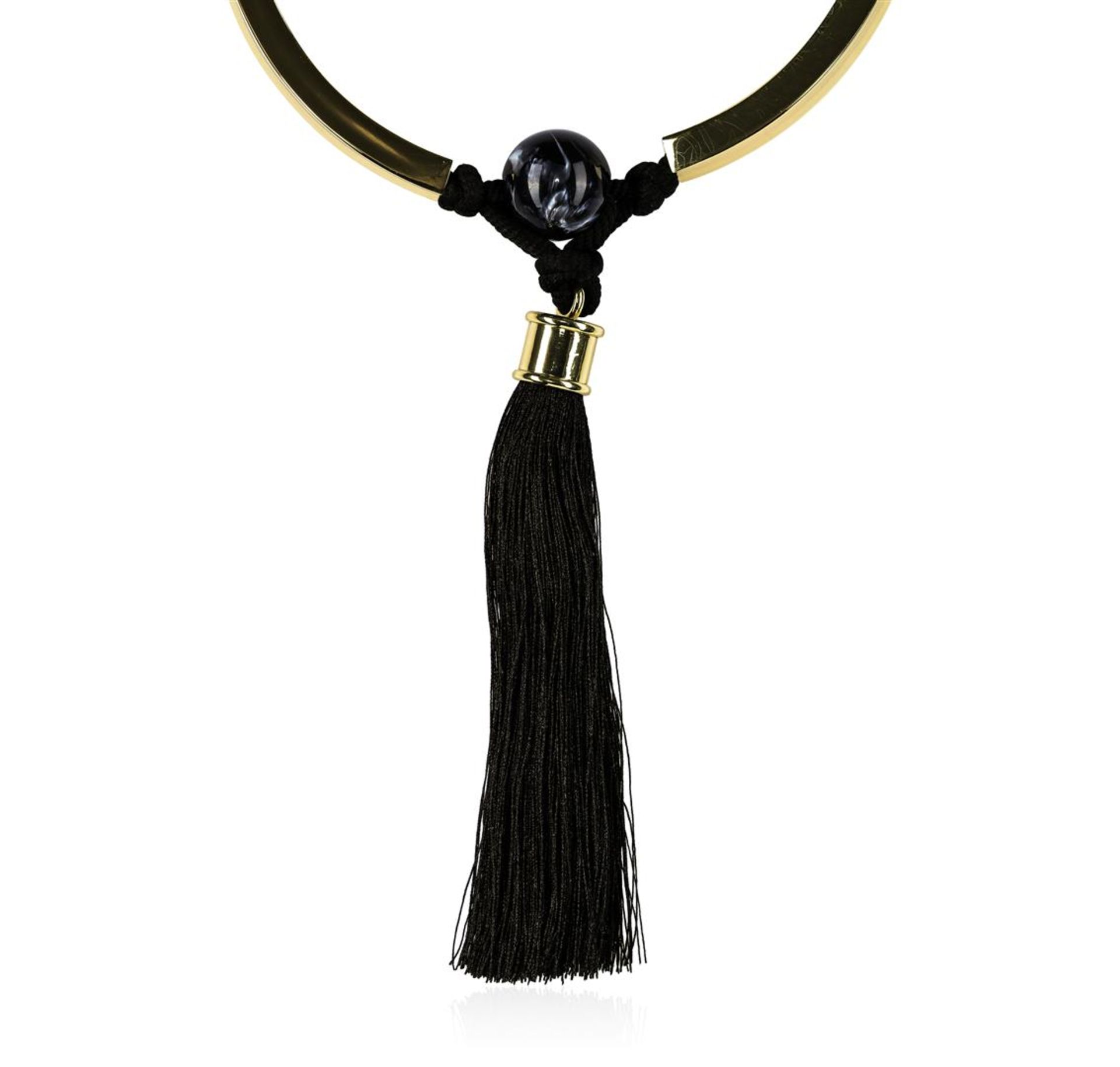 Silk Tassel Pendant Necklace - Rhodium Plated - Image 2 of 2