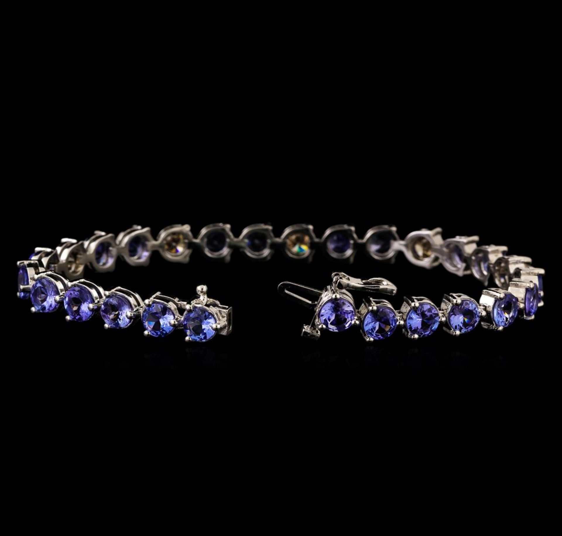 14KT White Gold 9.46 ctw Tanzanite and Diamond Bracelet - Image 3 of 4