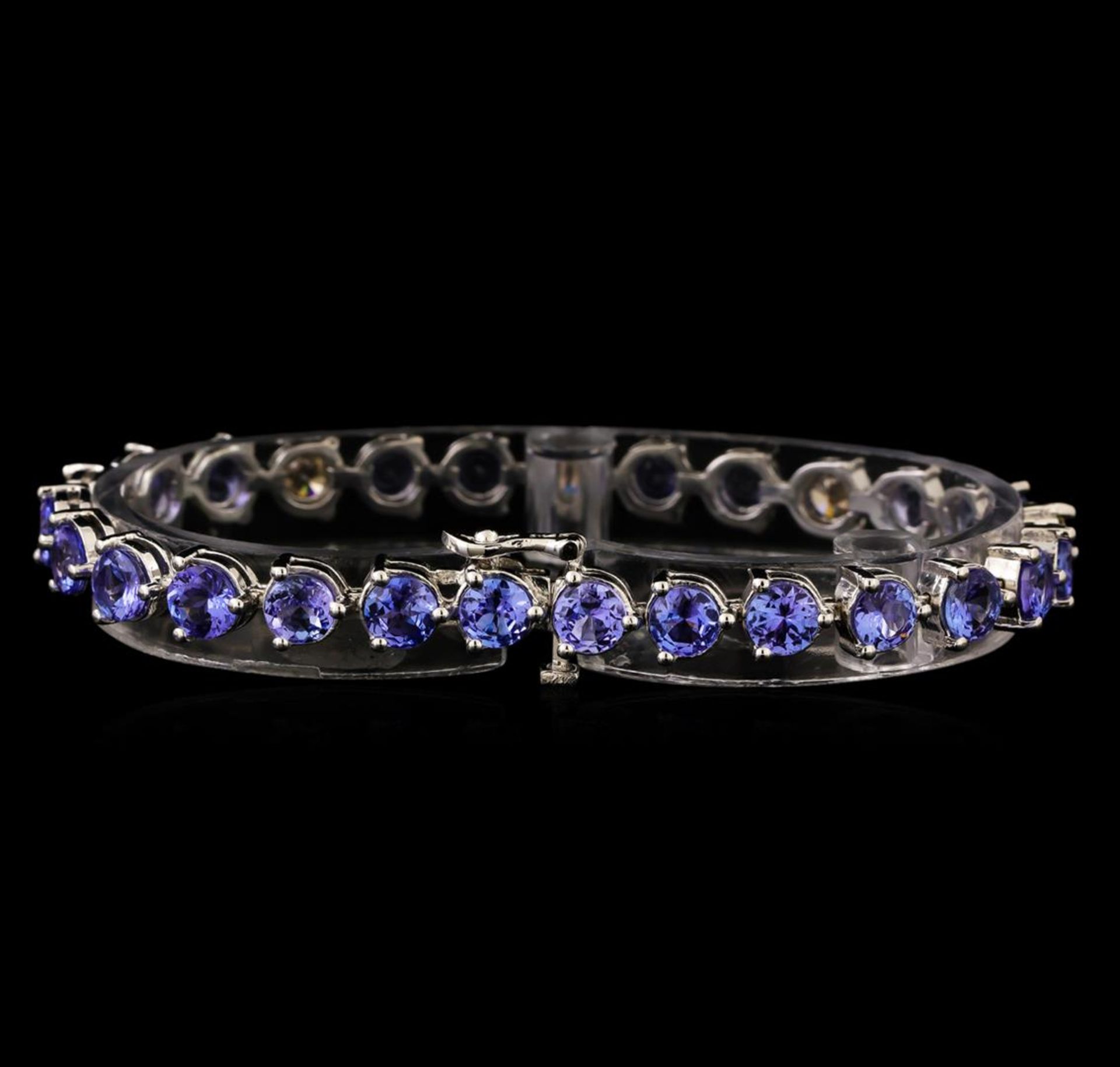 14KT White Gold 9.46 ctw Tanzanite and Diamond Bracelet - Image 2 of 4