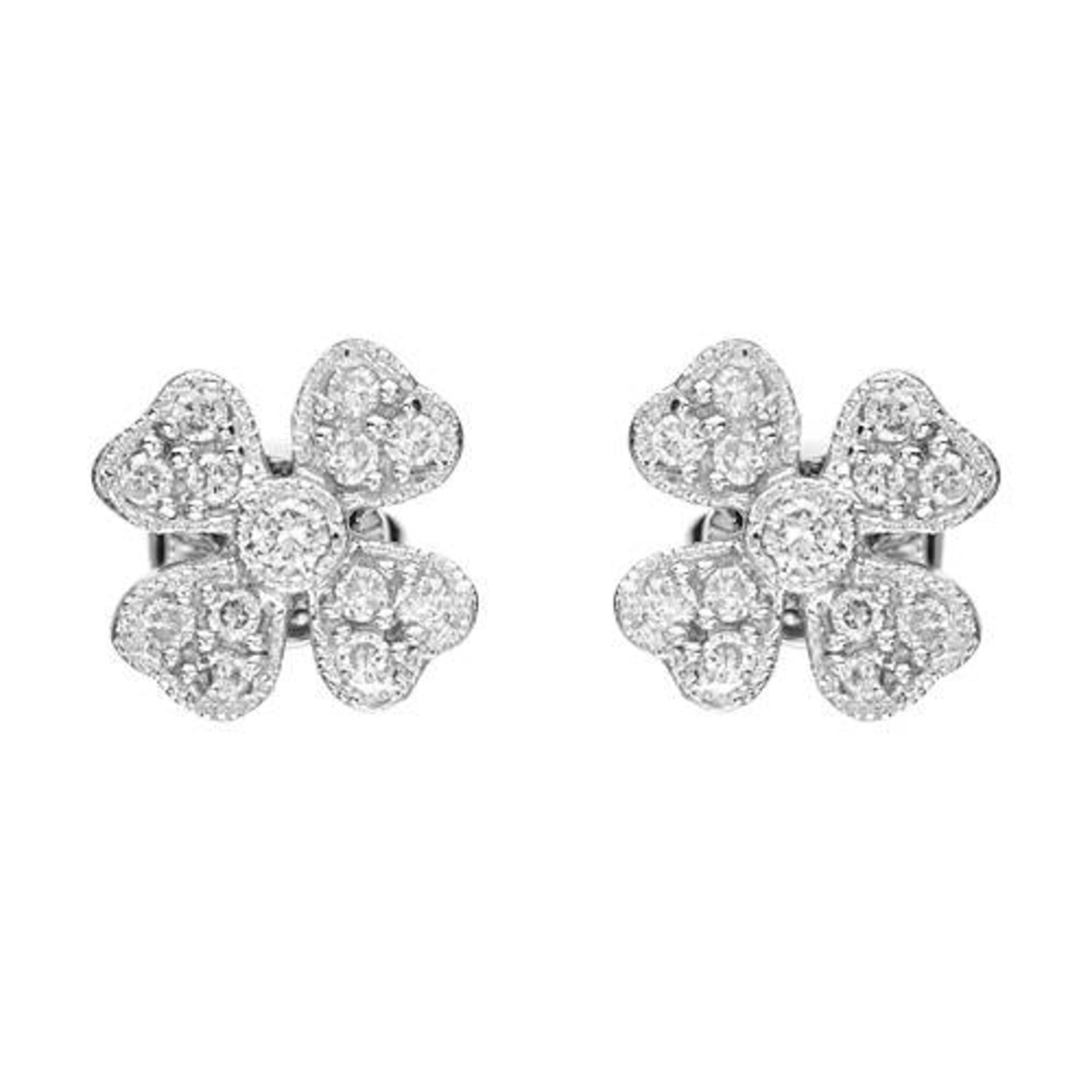 14k White Gold 0.31CTW Diamond Earrings, (SI2-SI3/G-H)
