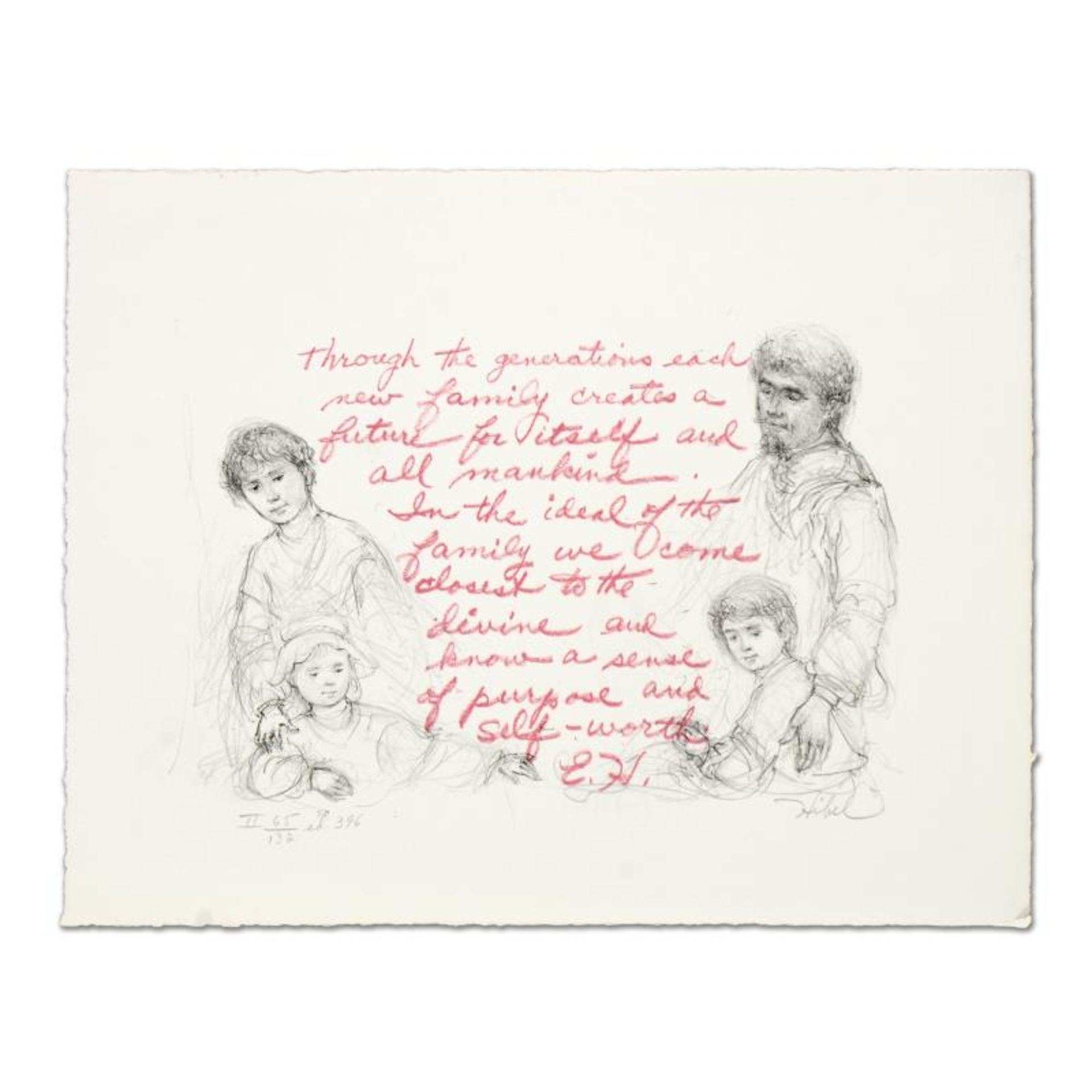 Edna Hibel (1917-2014), "The Family Suite Edition II" 4-Piece Limited Edition Li - Image 2 of 3