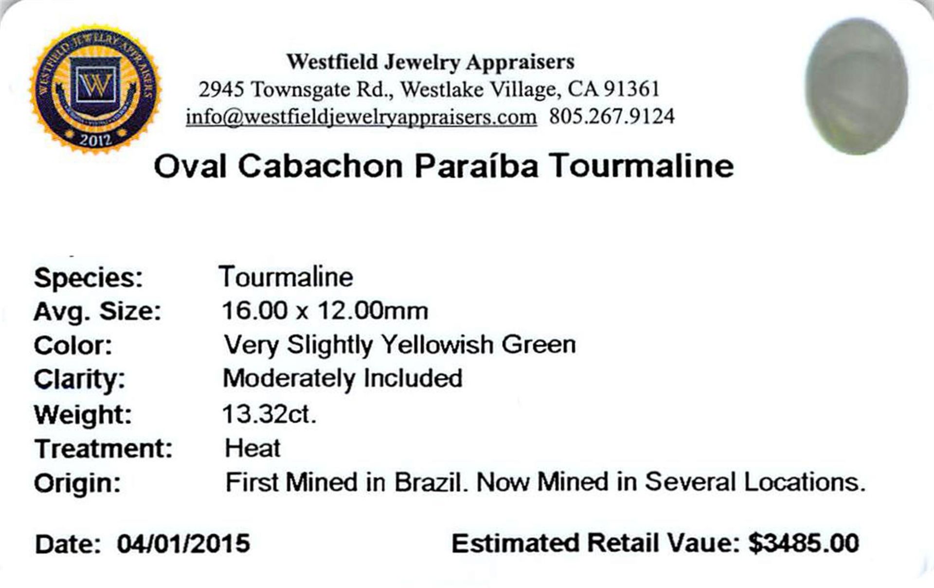 13.32 ctw Cabochon Paraiba Tourmaline Parcel - Image 2 of 2