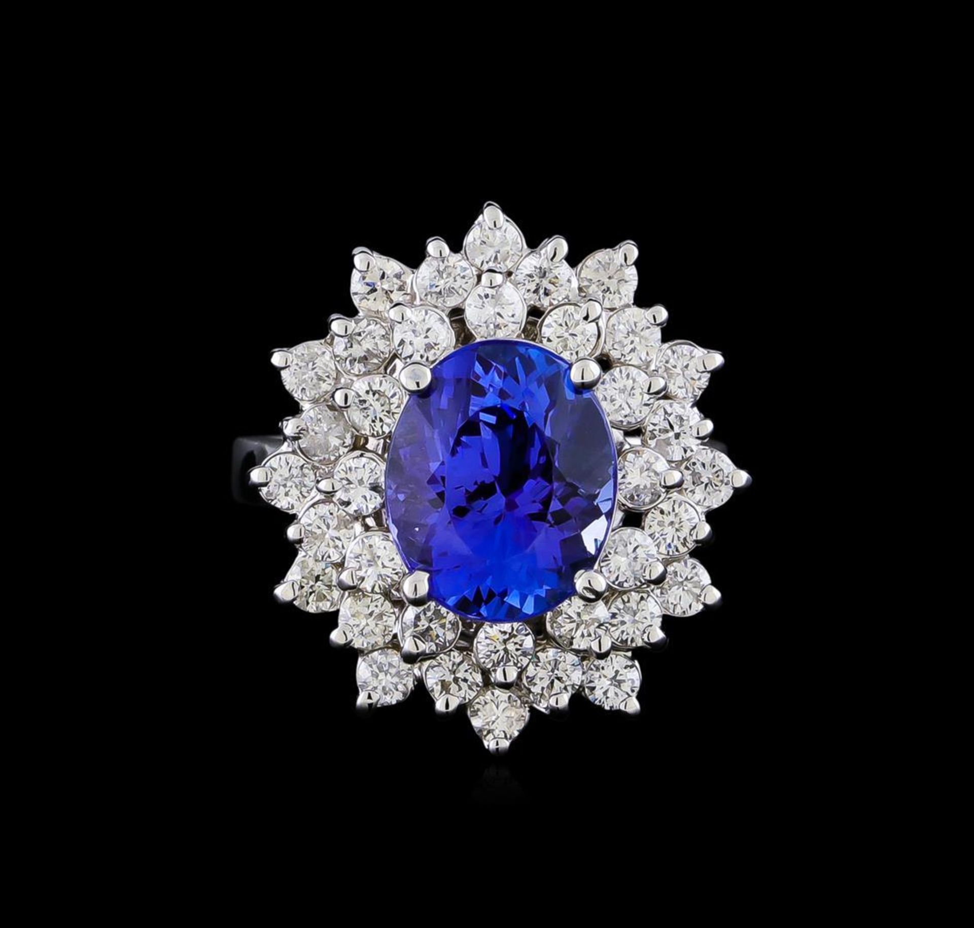 4.01 ctw Tanzanite and Diamond Ring - 14KT White Gold - Image 2 of 5