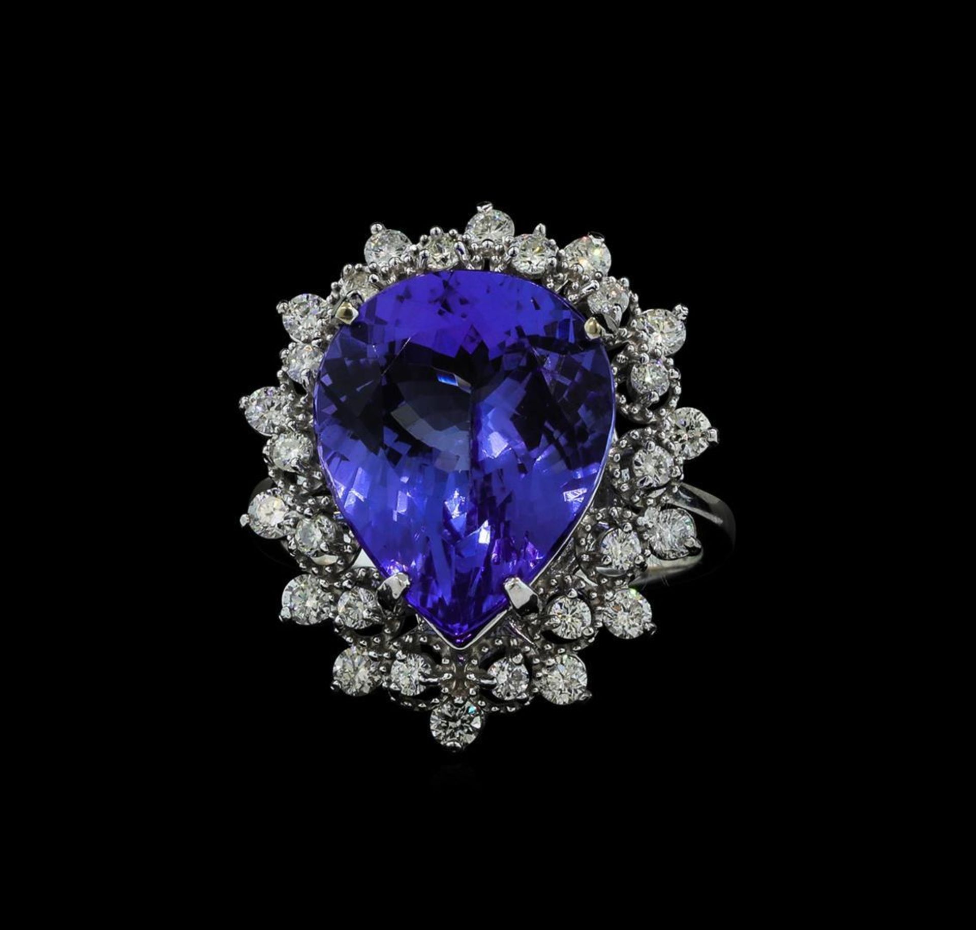 7.95 ctw Tanzanite and Diamond Ring - 14KT White Gold - Image 2 of 5