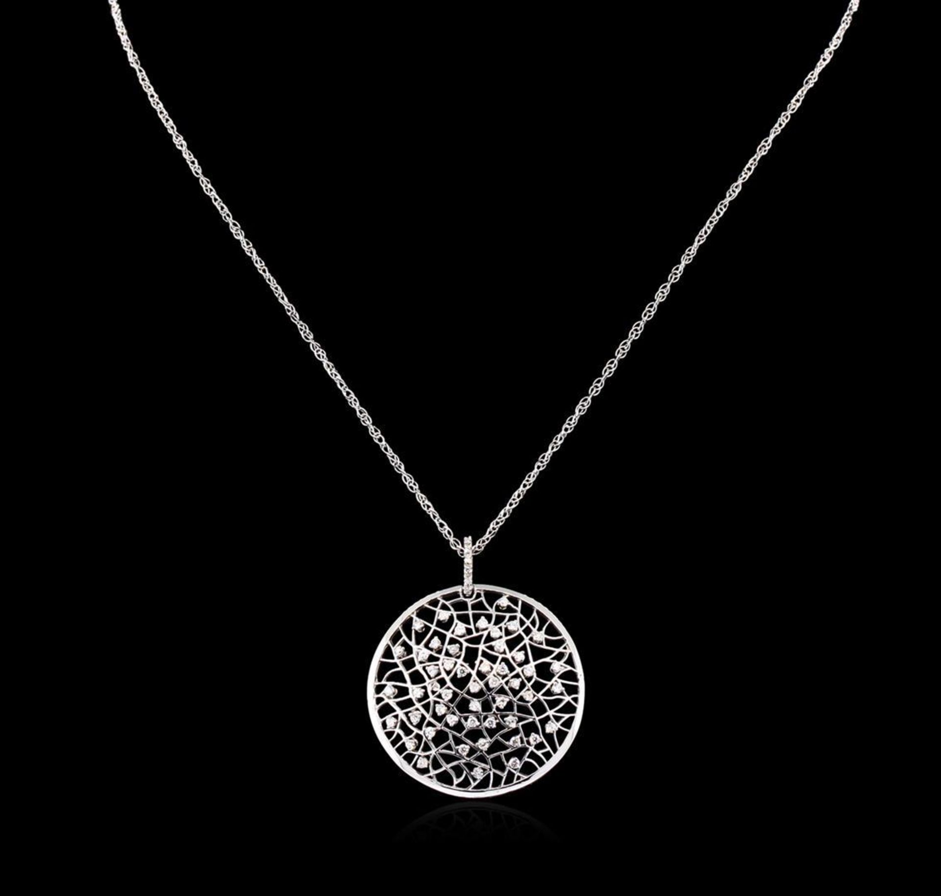 0.94 ctw Diamond Pendant With Chain - 14KT White Gold - Image 2 of 3