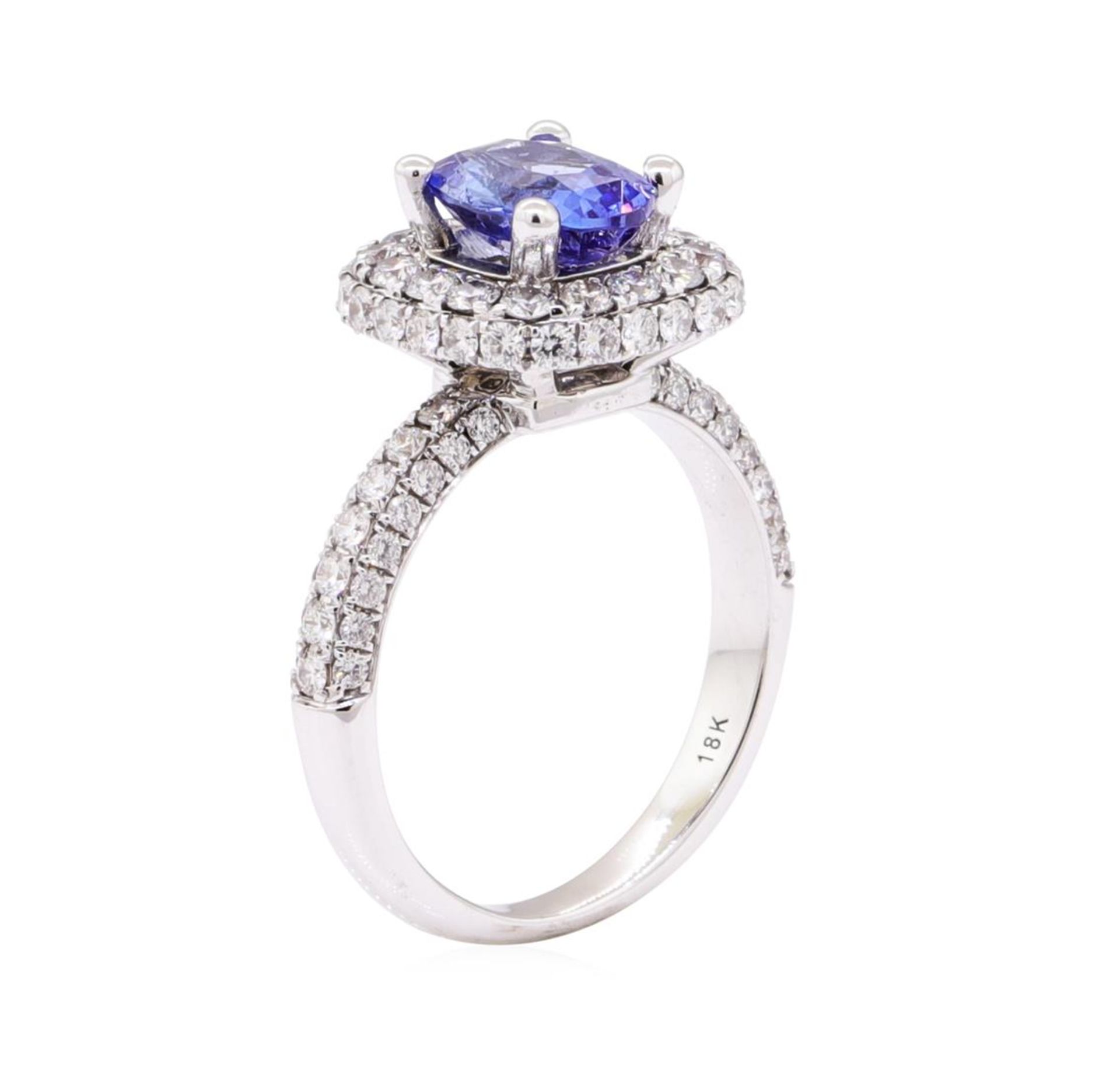 2.44 ctw Sapphire And Diamond Ring - 14KT White Gold - Image 4 of 5