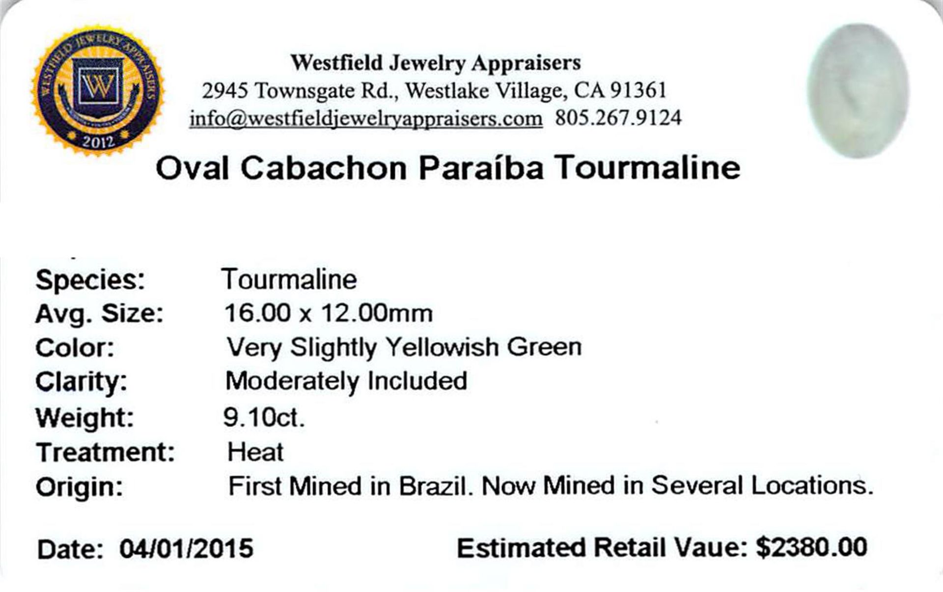 9.1 ctw Cabochon Paraiba Tourmaline Parcel - Image 2 of 2