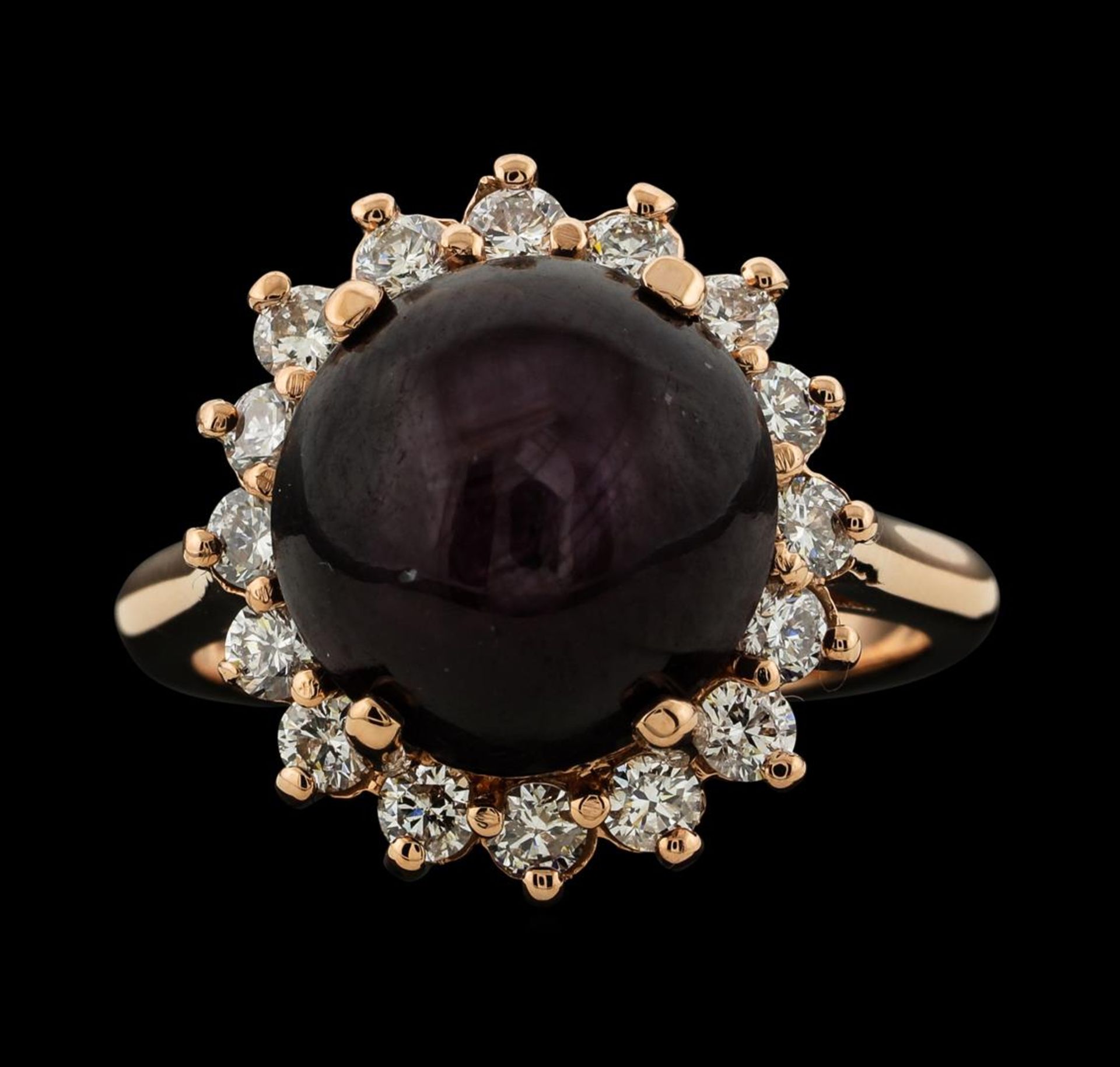 11.96 ctw Star Ruby and Diamond Ring - 14KT Rose Gold - Image 2 of 4