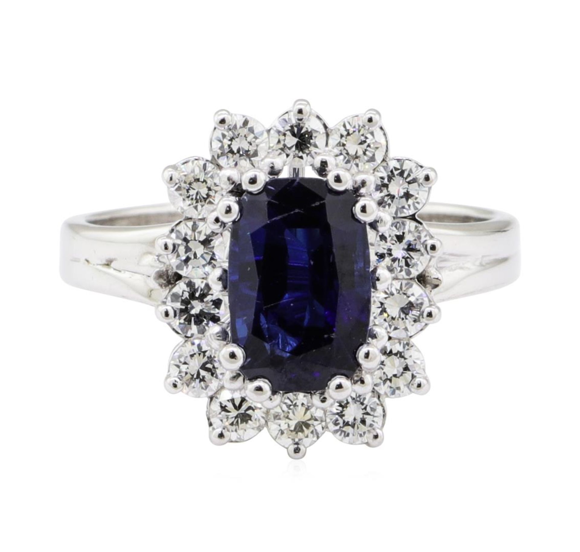 2.55 ctw Sapphire and Diamond Ring - 14KT White Gold - Image 2 of 5