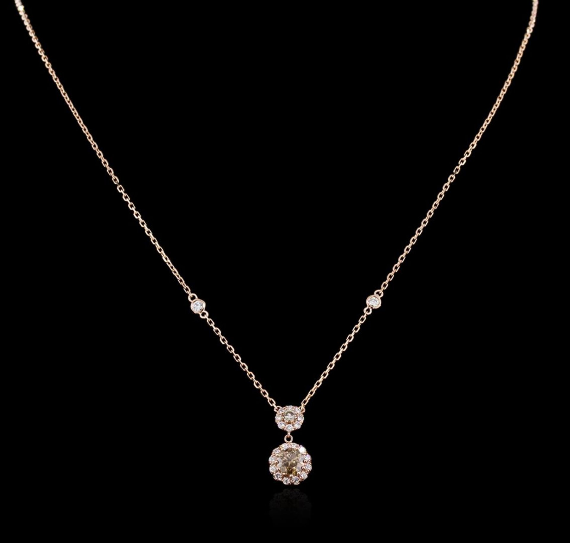 14KT Rose Gold 0.98 ctw Diamond Necklace - Image 2 of 3