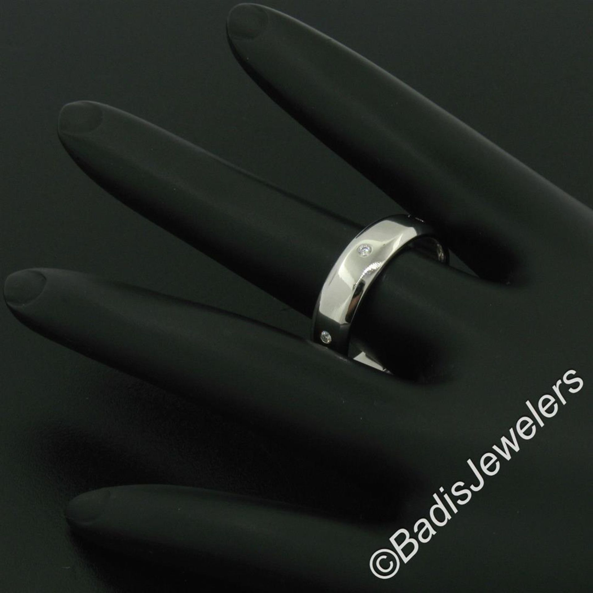 Men's Jeff Cooper Platinum 0.12ctw Round Diamond 5.8mm Beveled Band Ring - Image 3 of 6