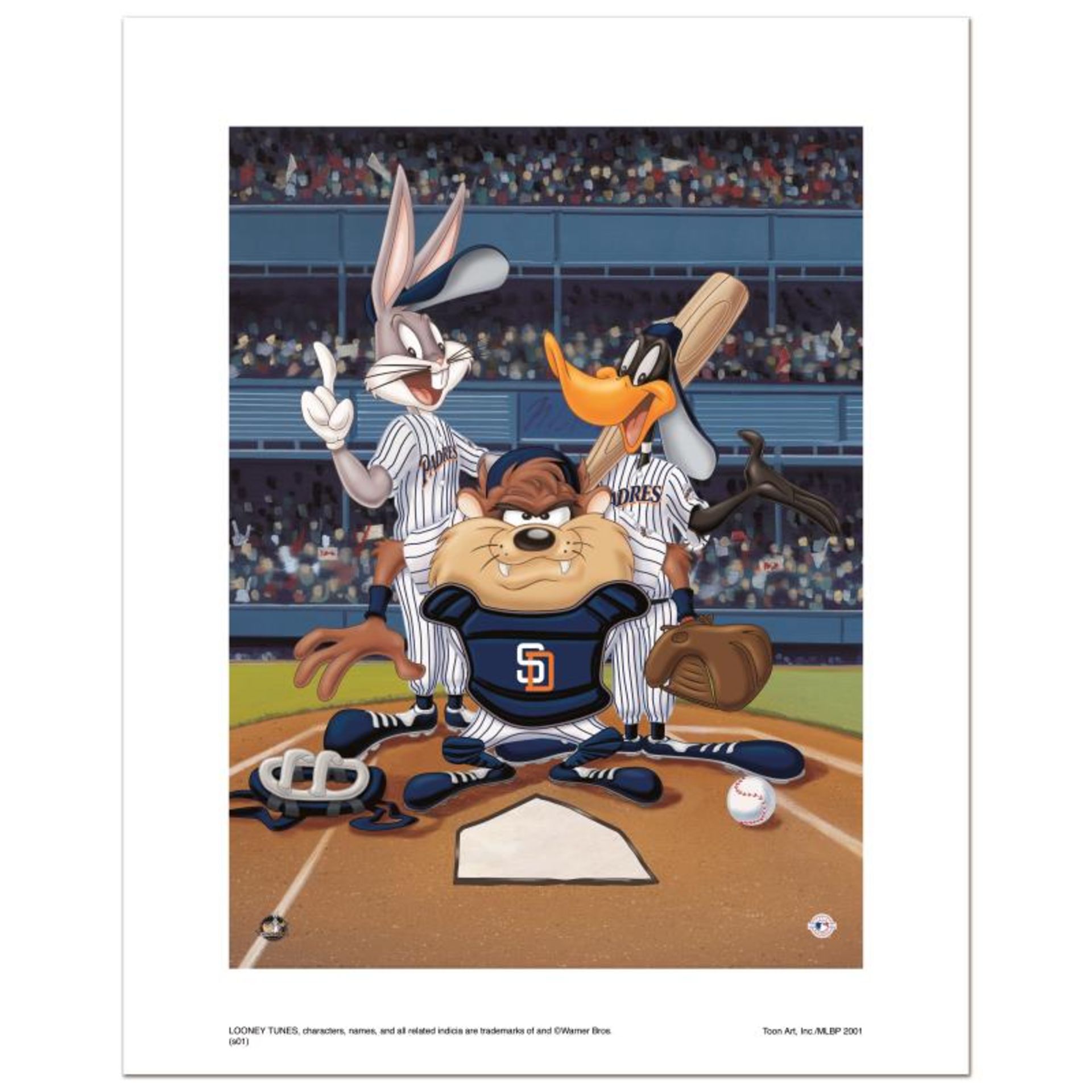 "At the Plate (Padres)" Numbered Limited Edition Giclee from Warner Bros. with C