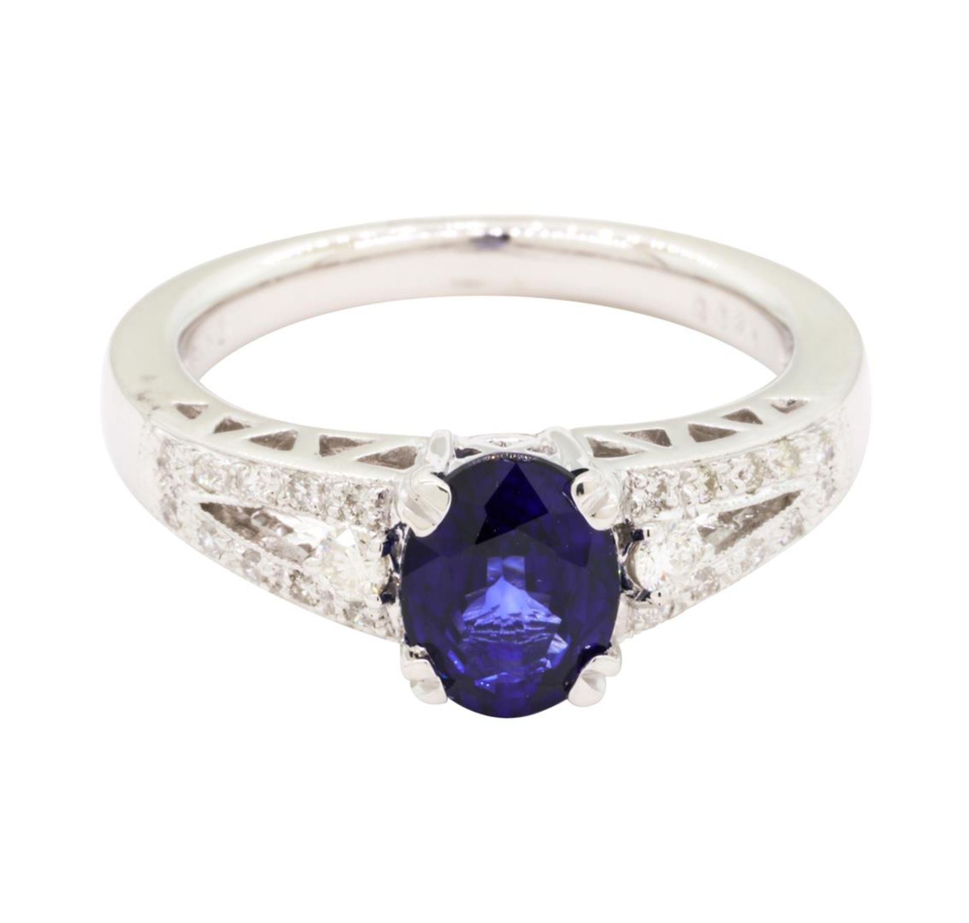 1.53 ctw Sapphire and Diamond Ring - 14KT White Gold - Image 2 of 5