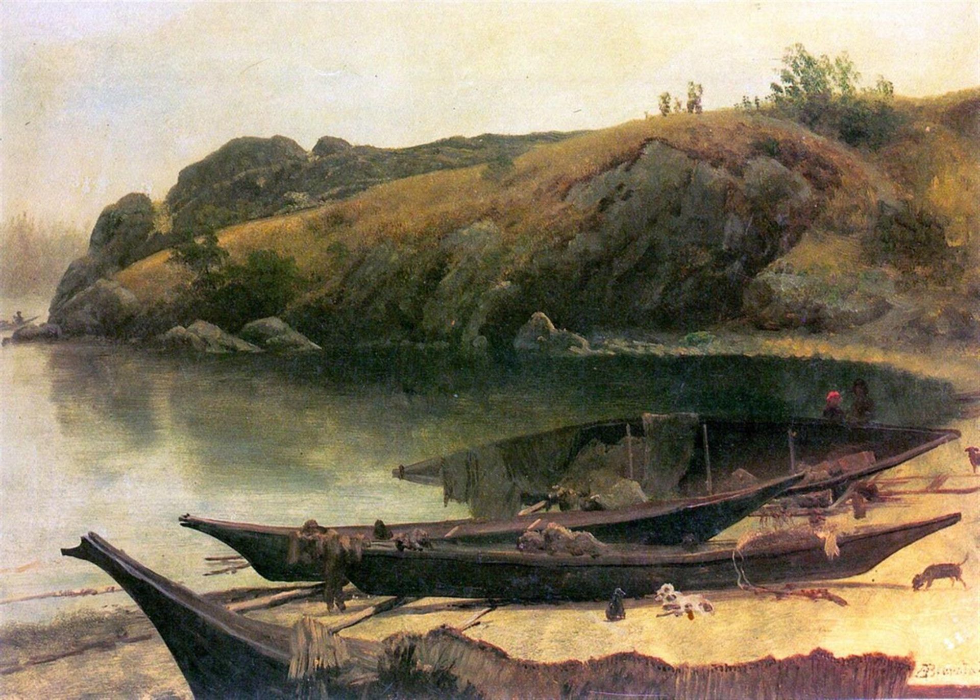 Canoes by Albert Bierstadt