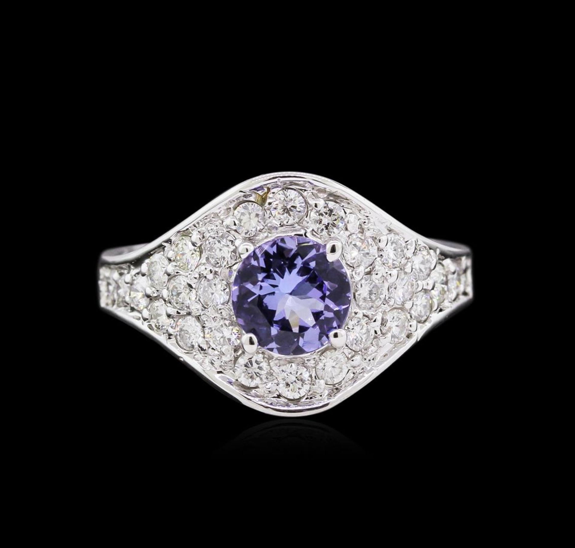 0.90 ctw Tanzanite and Diamond Ring - 14KT White Gold - Image 2 of 3