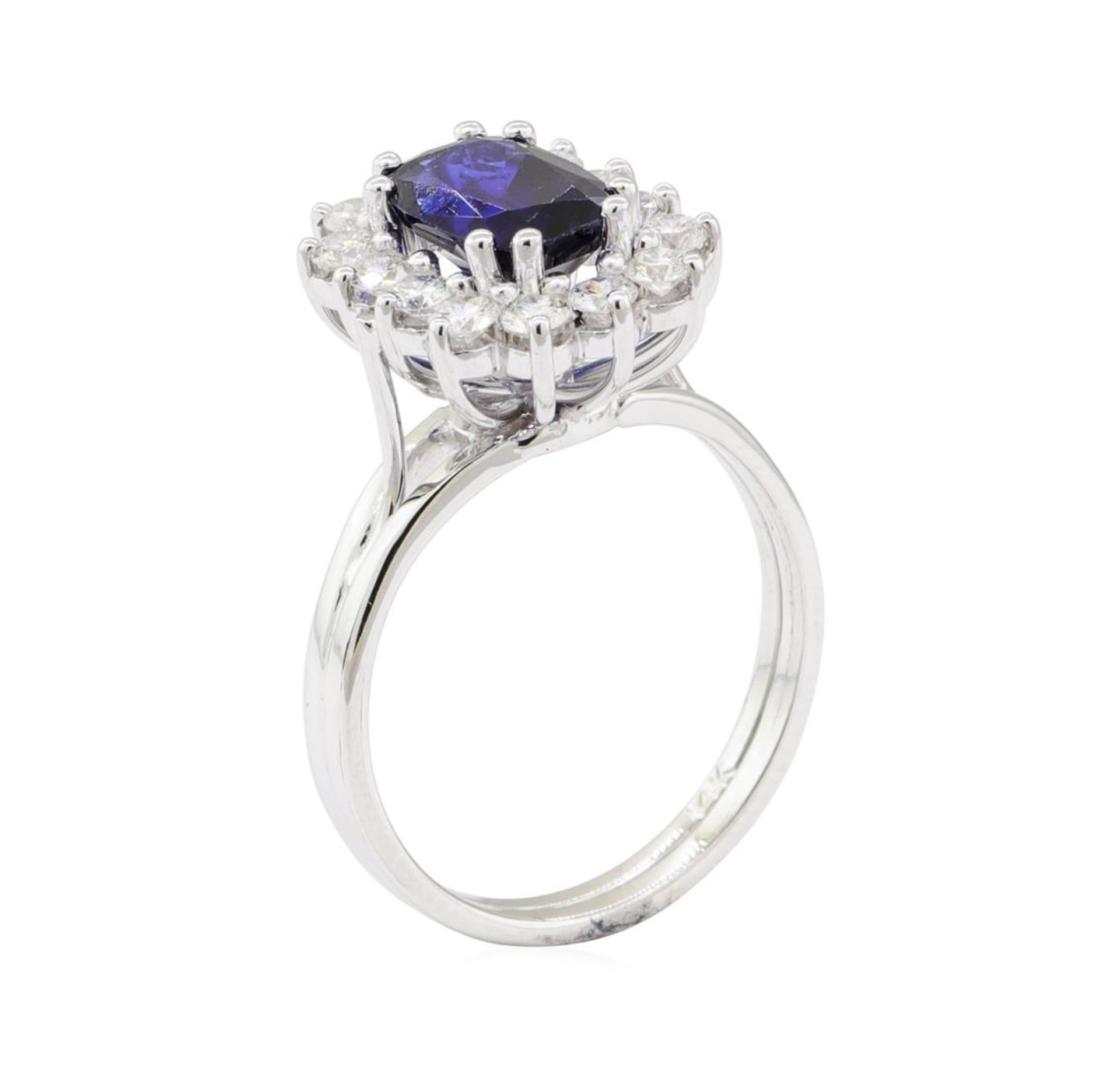 2.55 ctw Sapphire and Diamond Ring - 14KT White Gold - Image 4 of 5