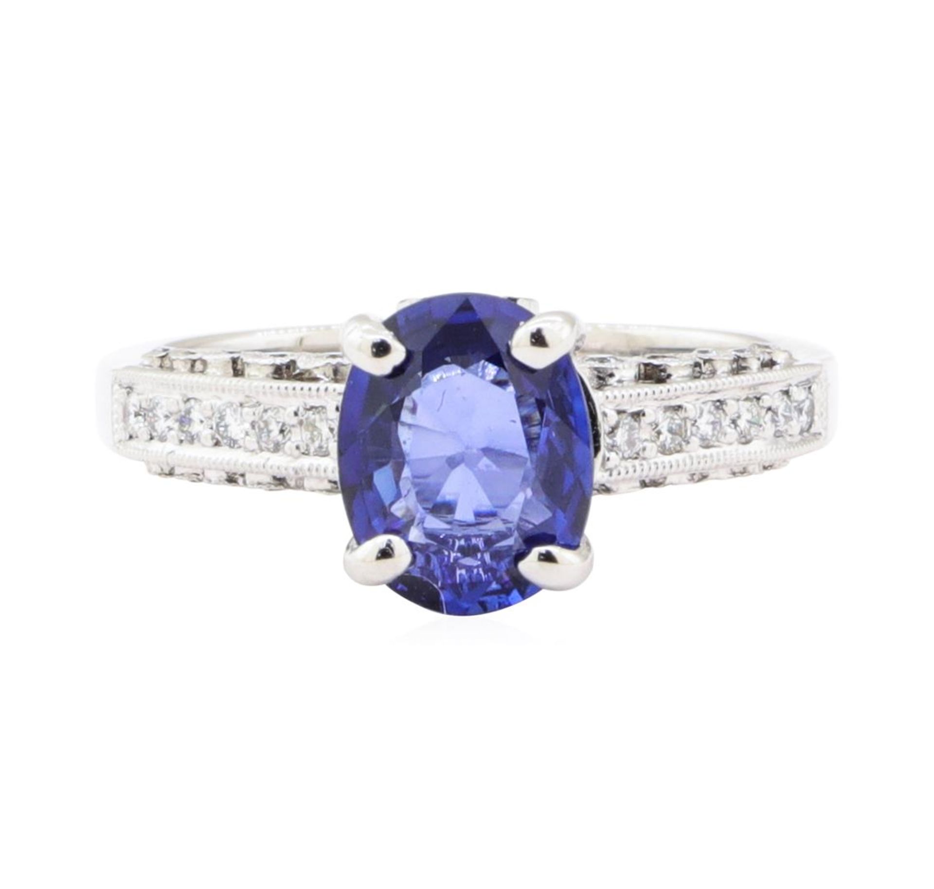 2.16 ctw Sapphire And Diamond Ring - 18KT White Gold - Image 2 of 5