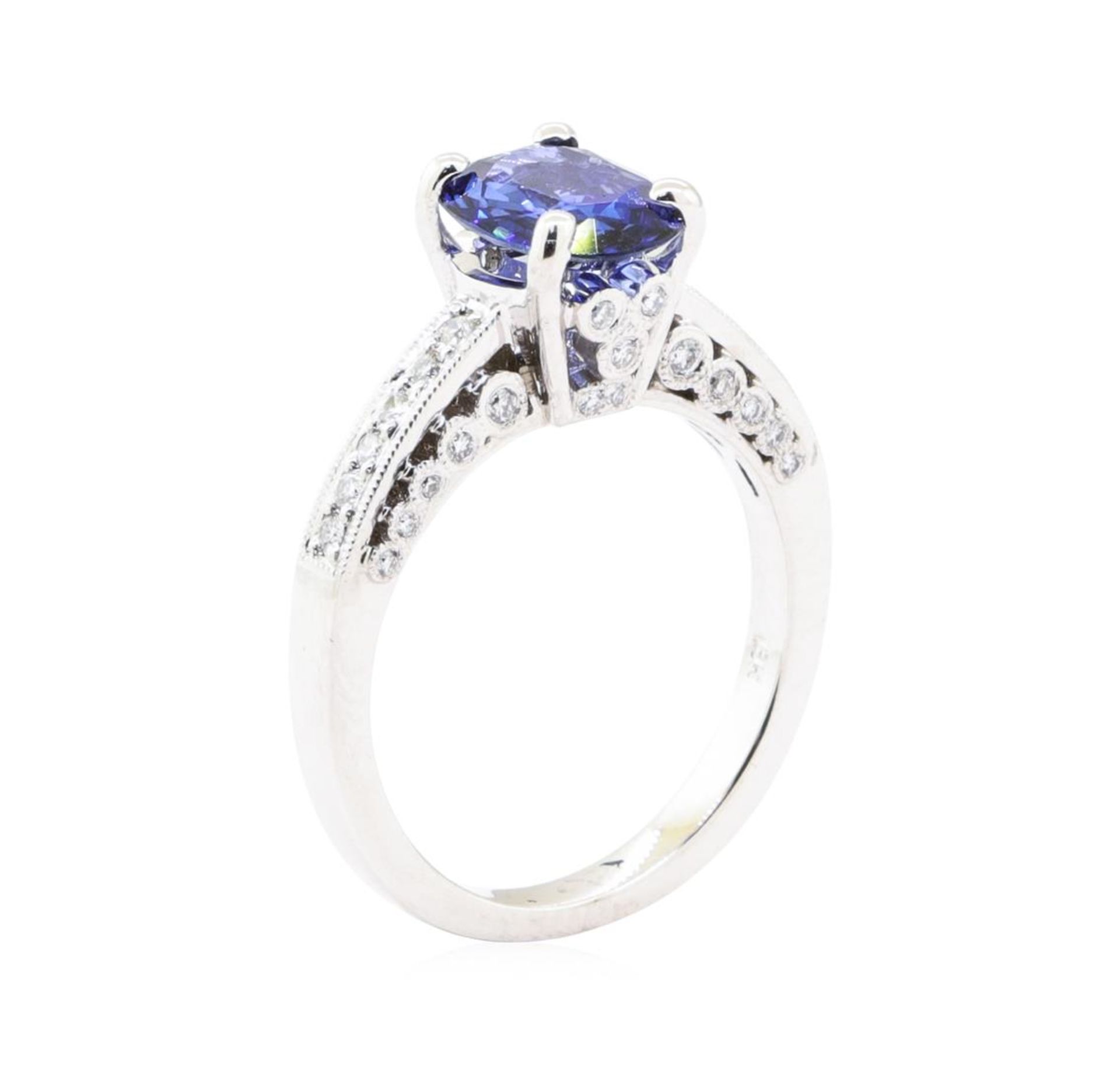 2.16 ctw Sapphire And Diamond Ring - 18KT White Gold - Image 4 of 5