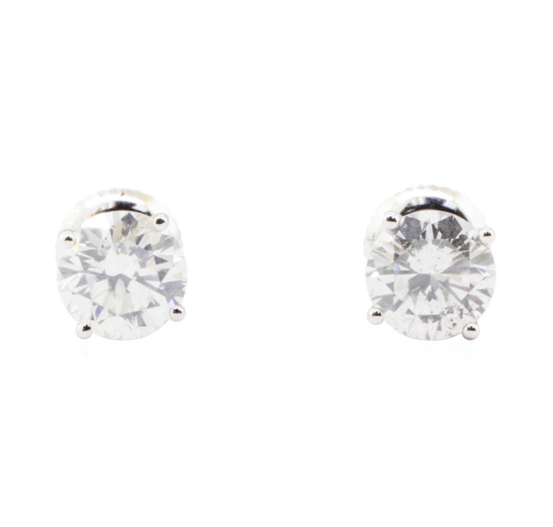 2.11 ctw Diamond Earrings - 14KT White Gold