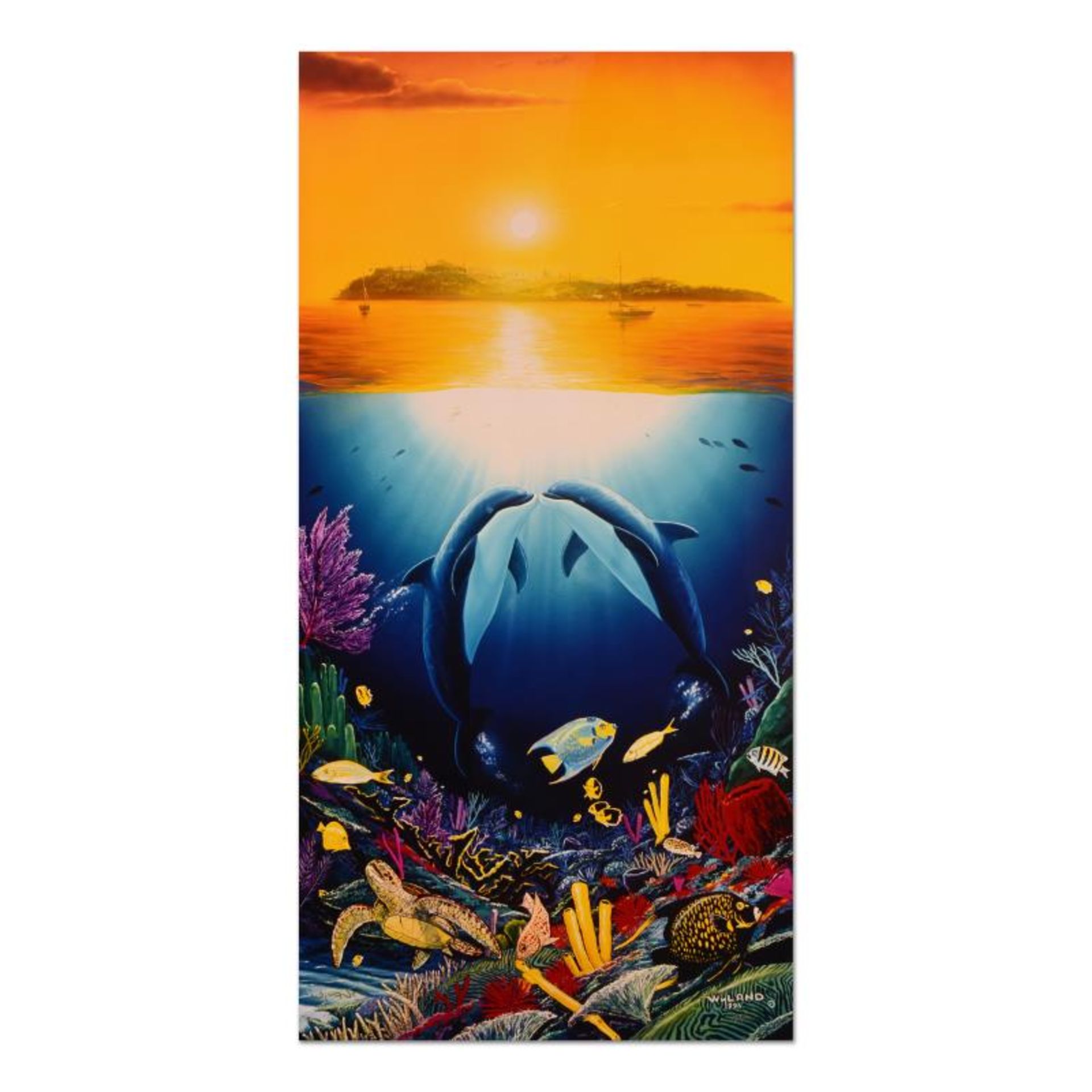 Wyland, "Paradise Found" Limited Edition Cibachrome, Numbered and Hand Signed wi