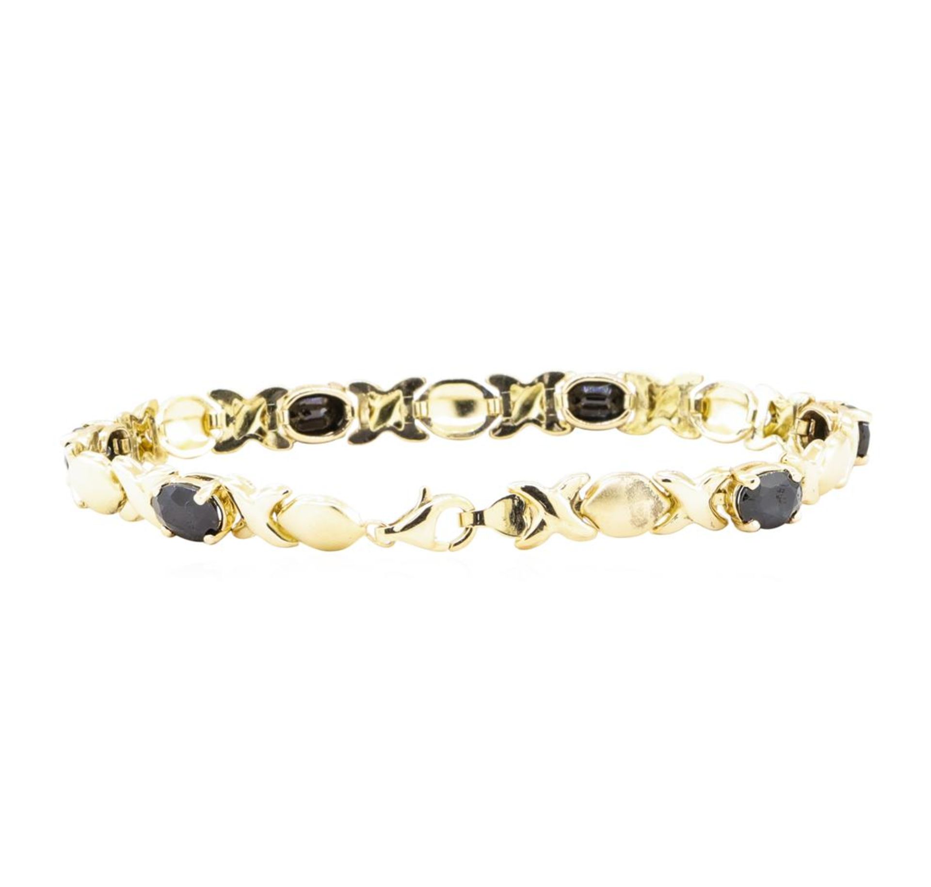 6.00ctw Sapphire Bracelet - 10KT Yellow Gold - Image 2 of 3