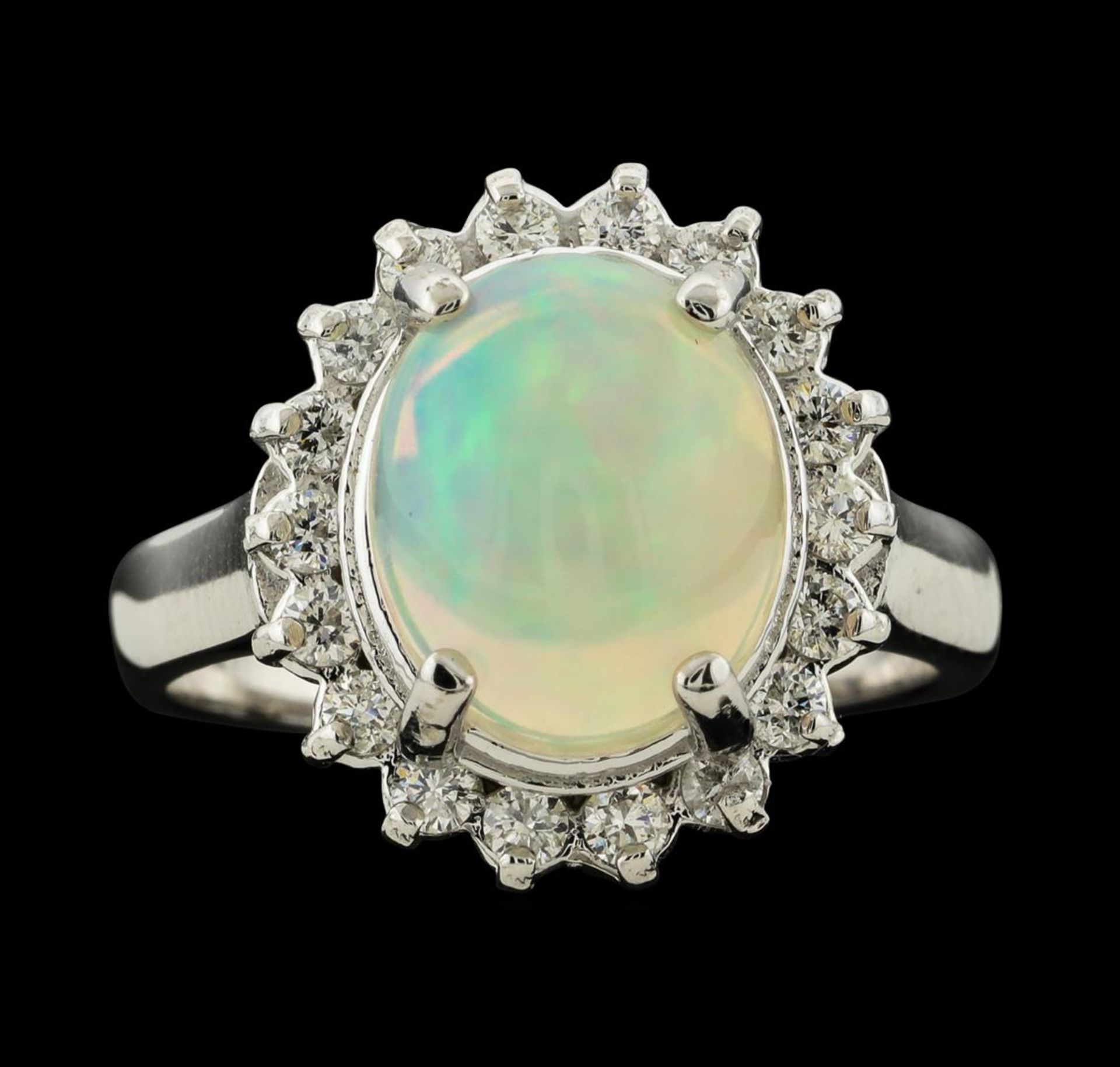 2.66 ctw Opal and Diamond Ring - 14KT White Gold - Image 2 of 4