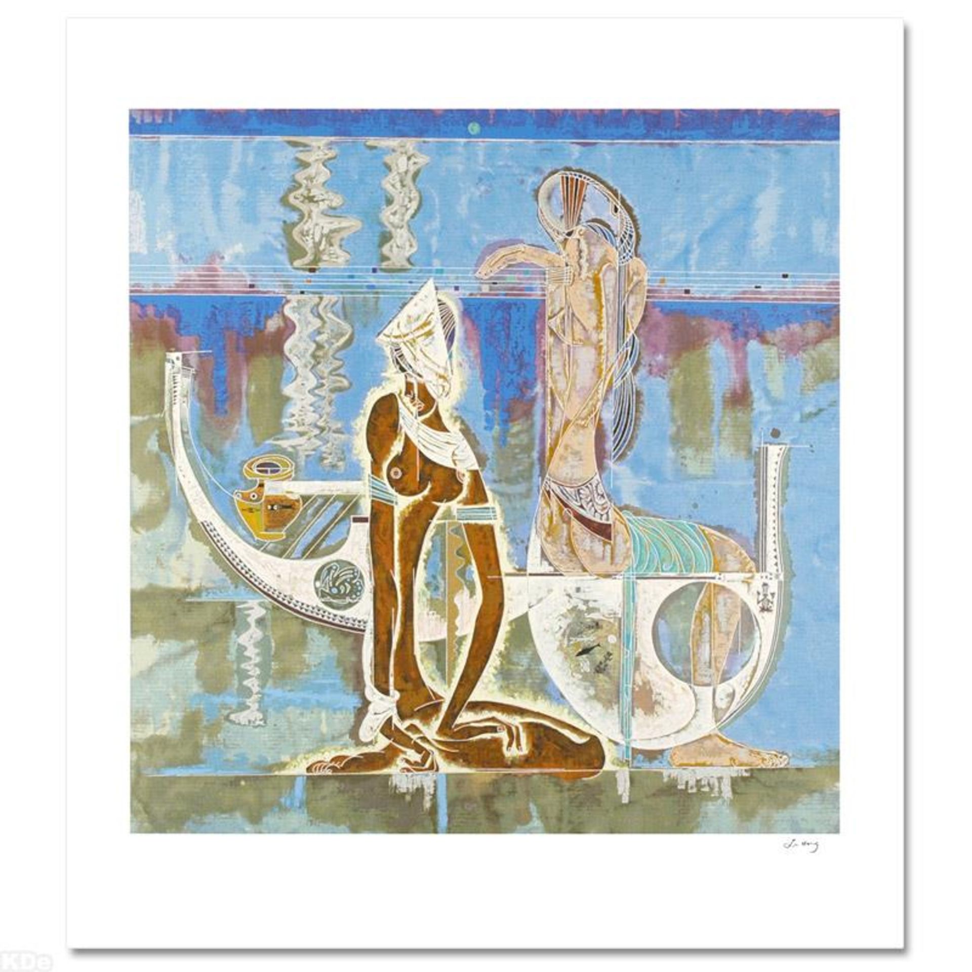 "Rhyme of Sea" Limited Edition Serigraph (34" x 38") by Renowned Artist Lu Hong,