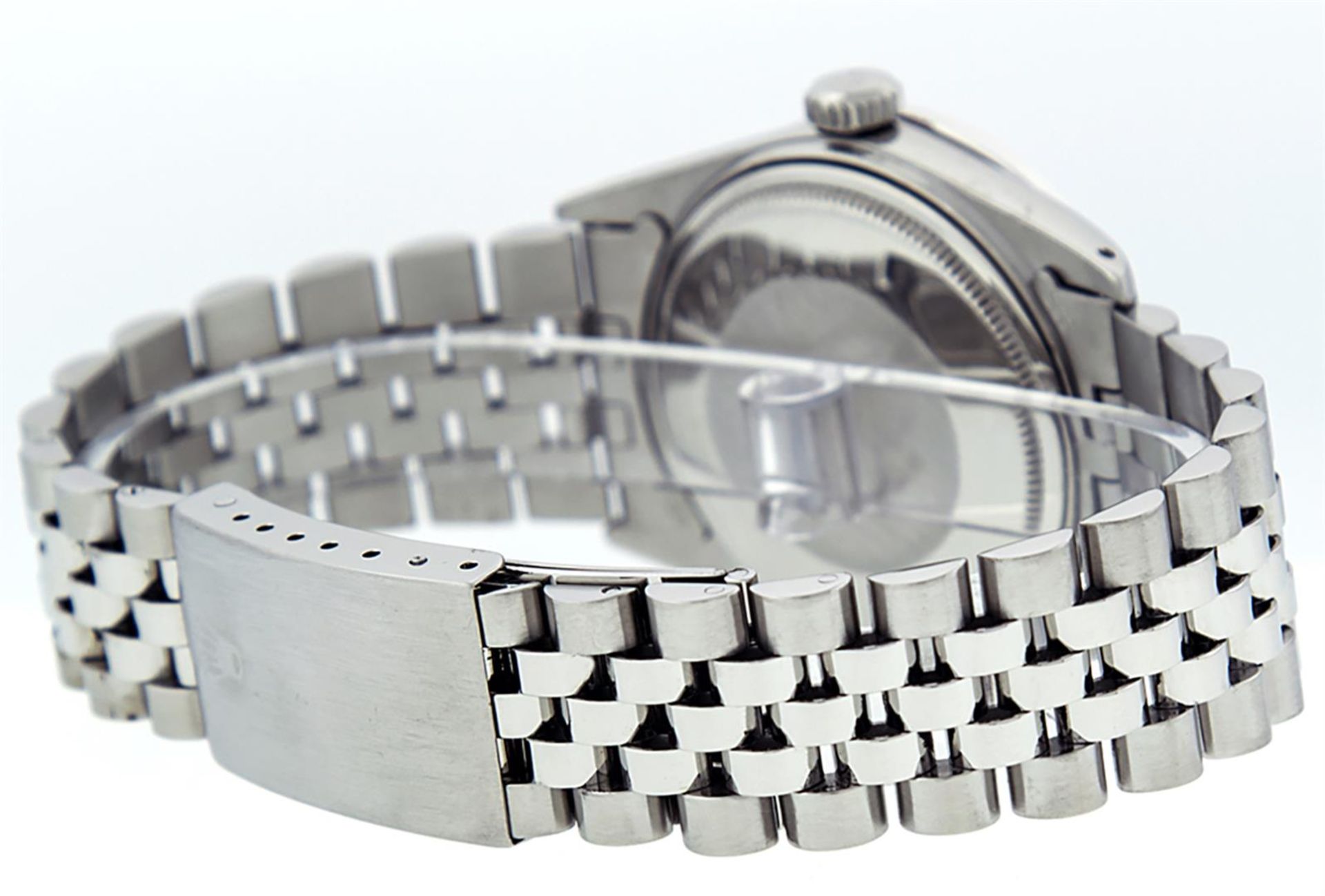 Rolex Mens Stainless Steel 36MM Blue Diamond Datejust Wristwatch - Image 5 of 9