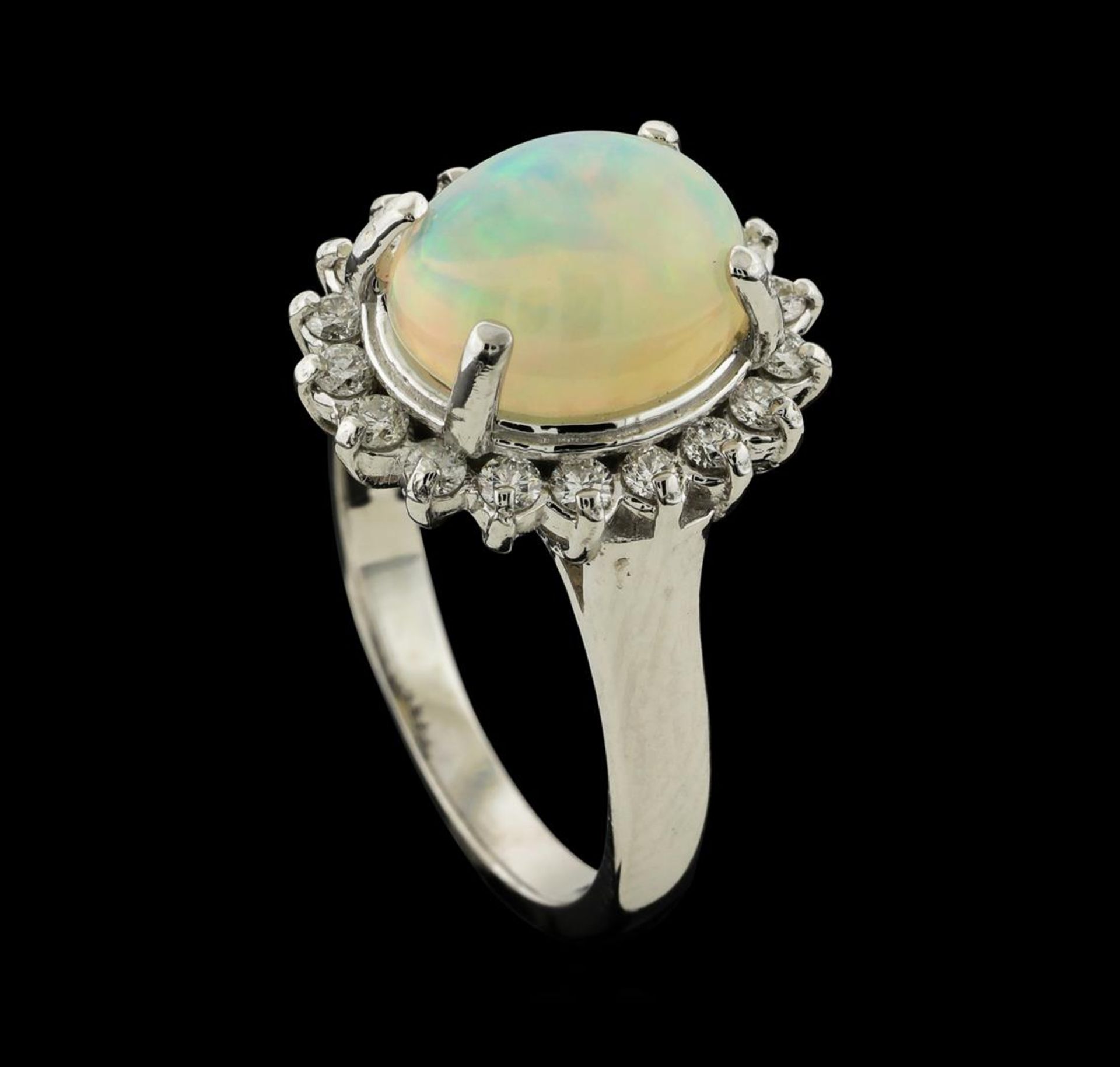 2.66 ctw Opal and Diamond Ring - 14KT White Gold - Image 4 of 4
