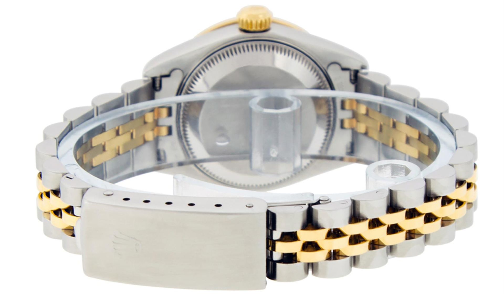 Rolex Ladies Quickset 2 Tone Champagne Diamond & Sapphire Datejust Wristwatch 26 - Image 6 of 9