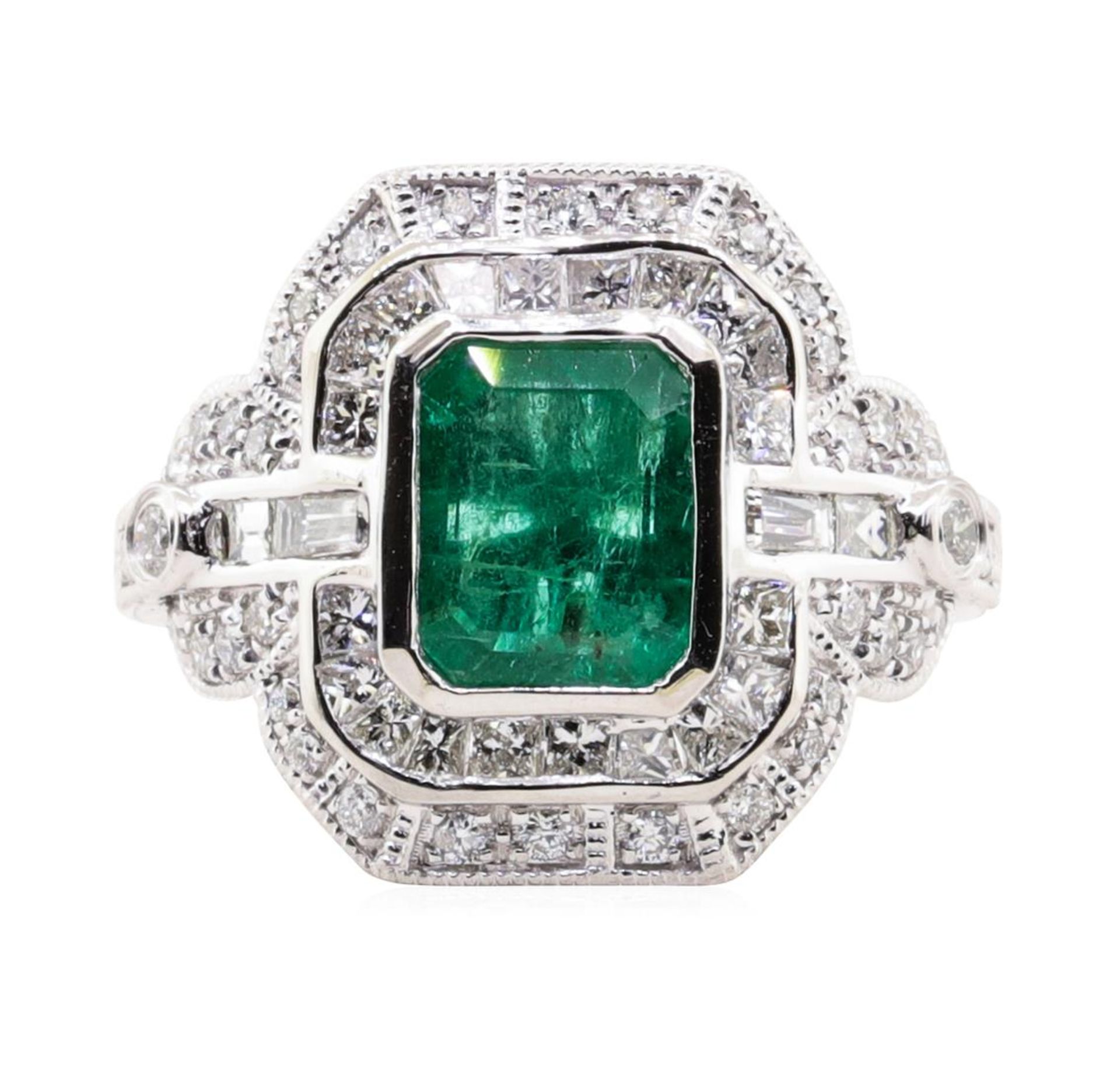 1.94ct Emerald and Diamond Ring - Platinum