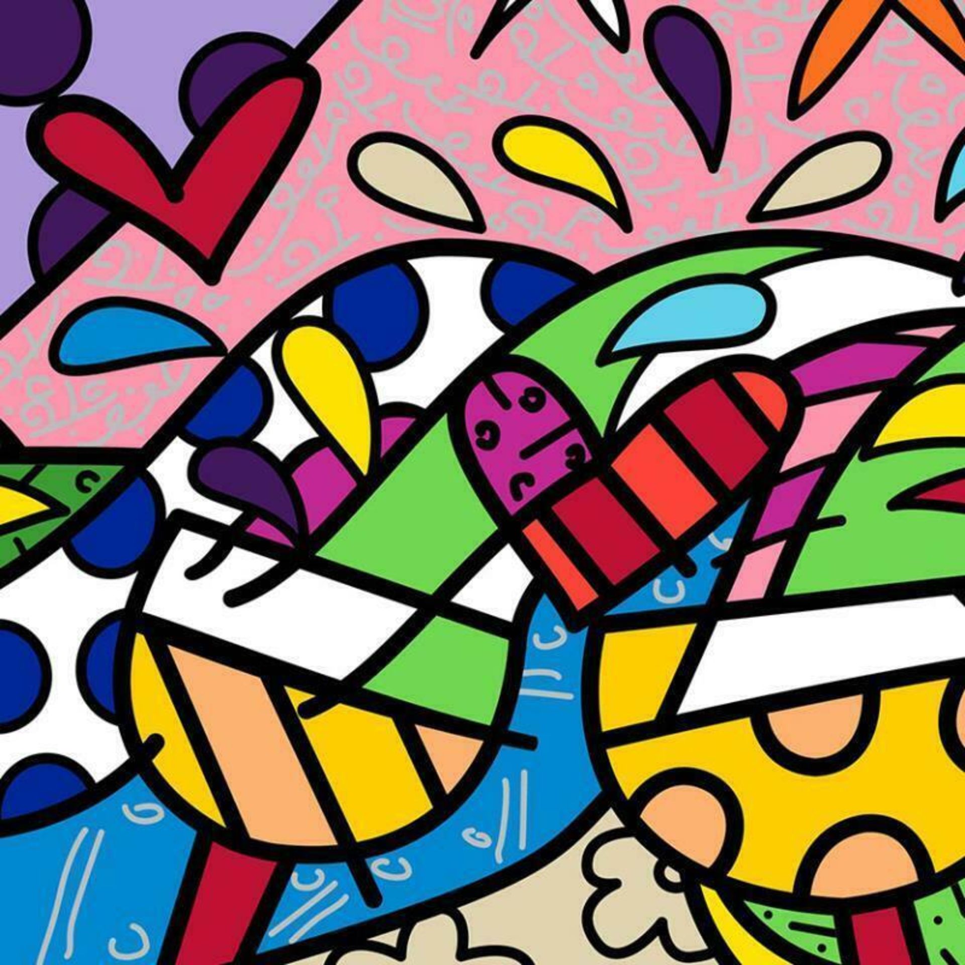 Romero Britto "Wine Country Yellow" Hand Signed Limited Edition Giclee on Canvas - Image 2 of 2