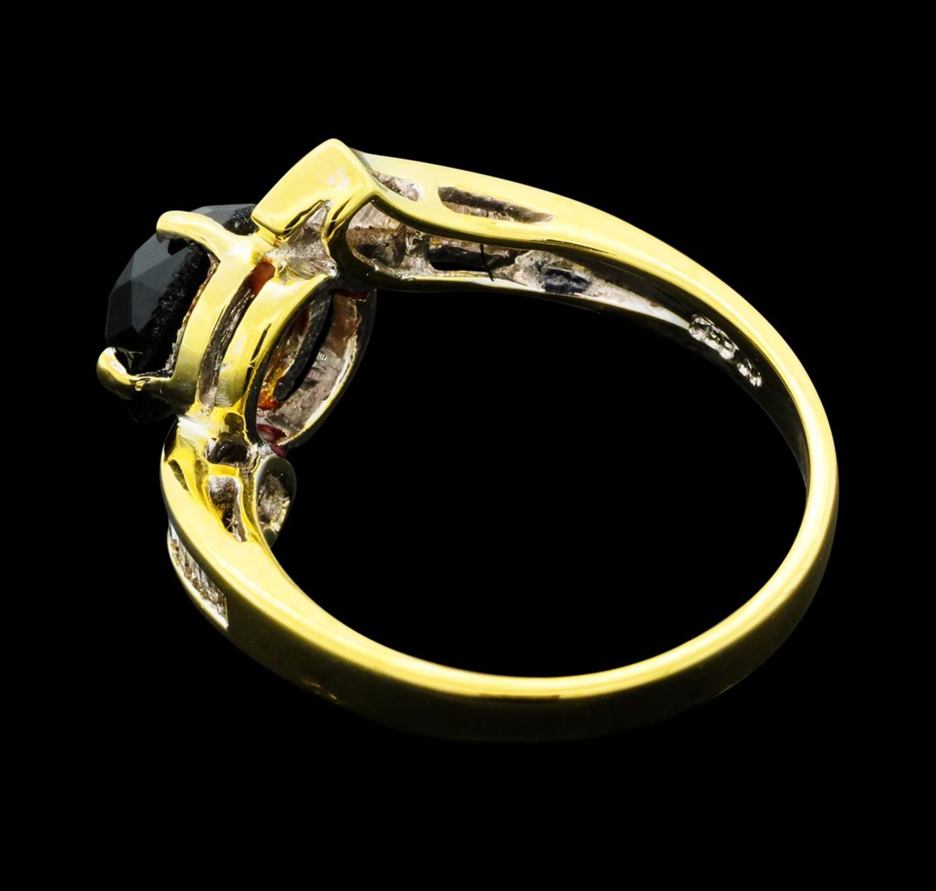 1.40 ctw Black and White Diamond Ring - 14KT Yellow Gold - Image 3 of 5