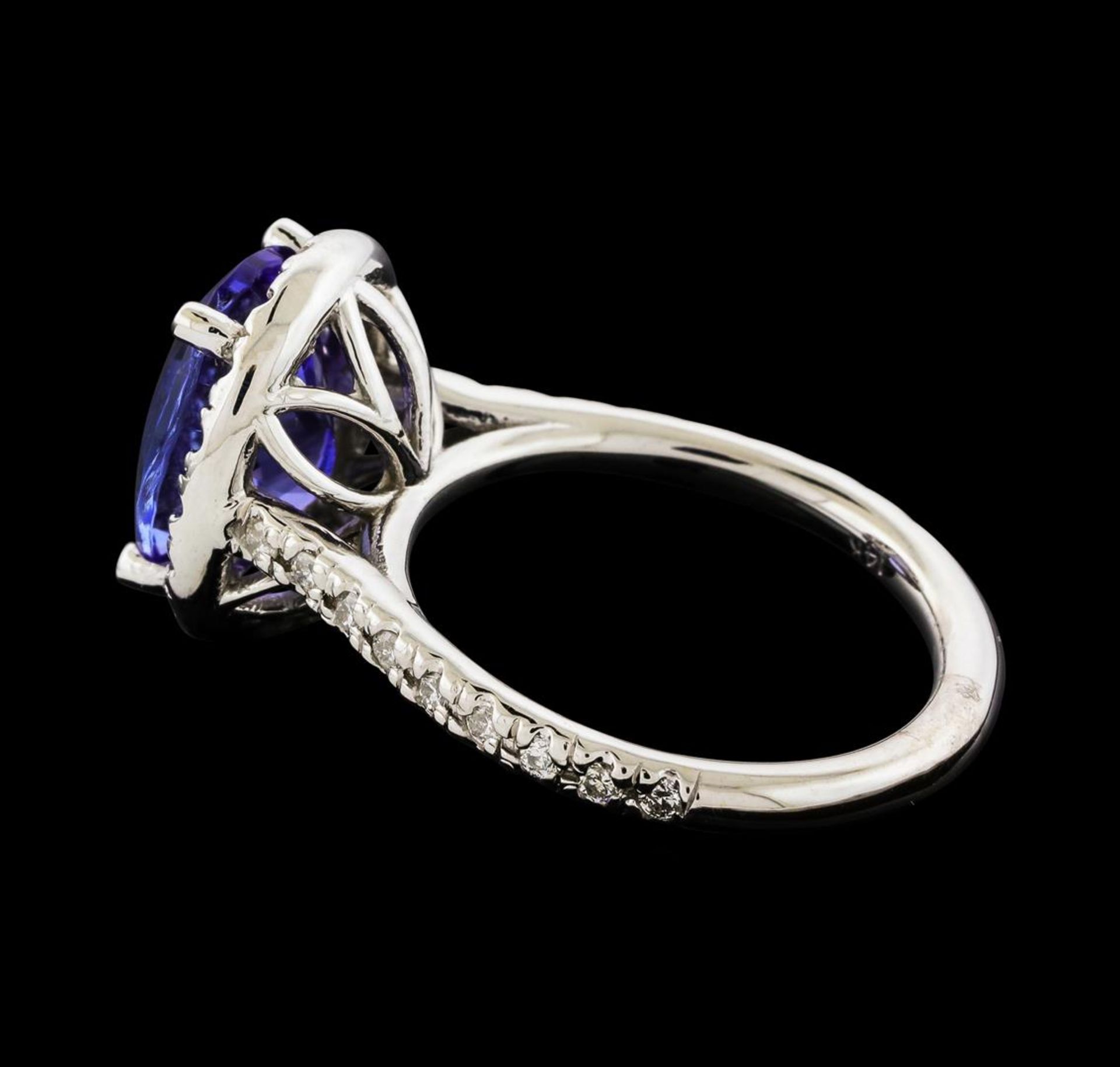 3.25 ctw Tanzanite and Diamond Ring - 14KT White Gold - Image 3 of 4