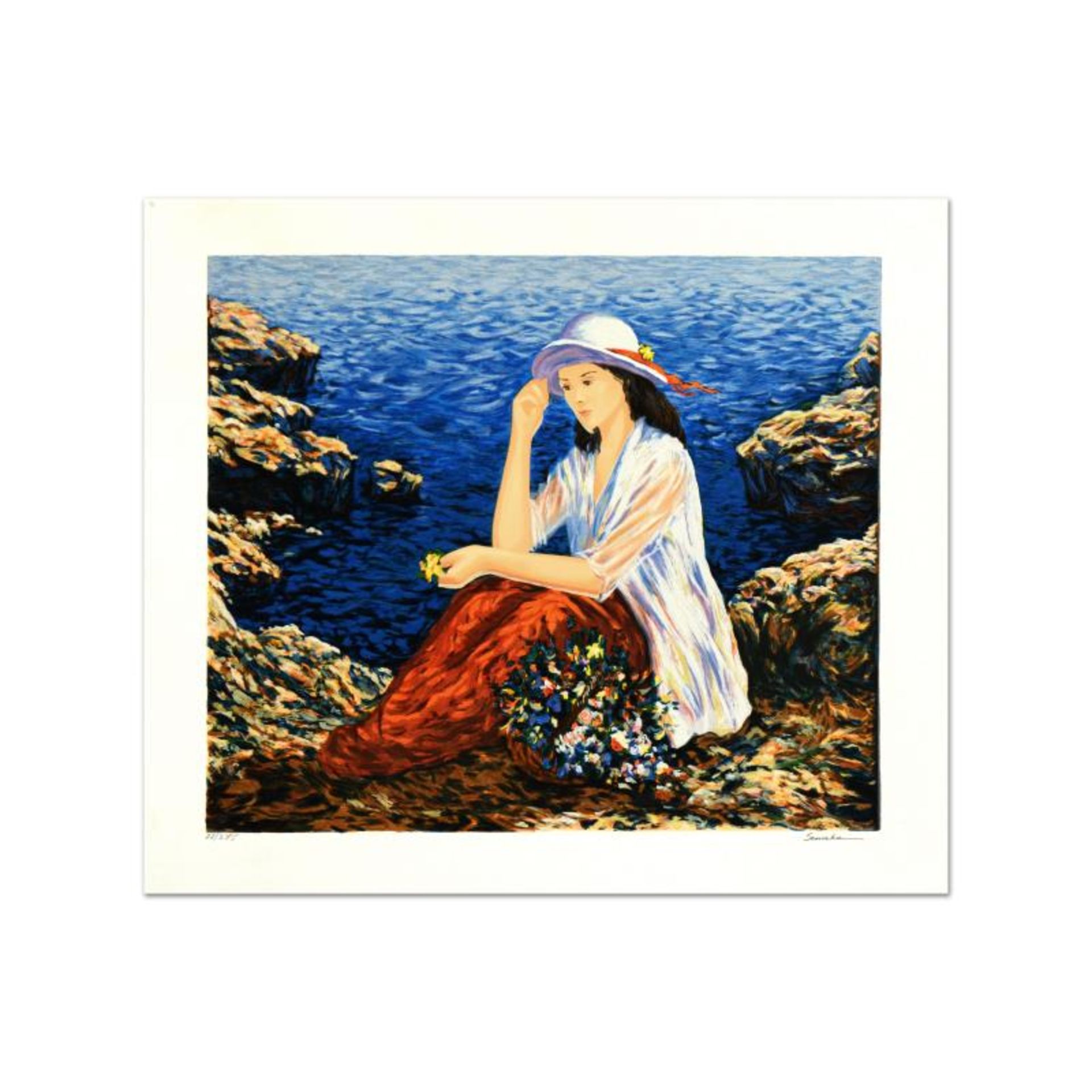 Igor Semeko, "Lady by the Cliffside" Limited Edition Serigraph, Numbered and Han