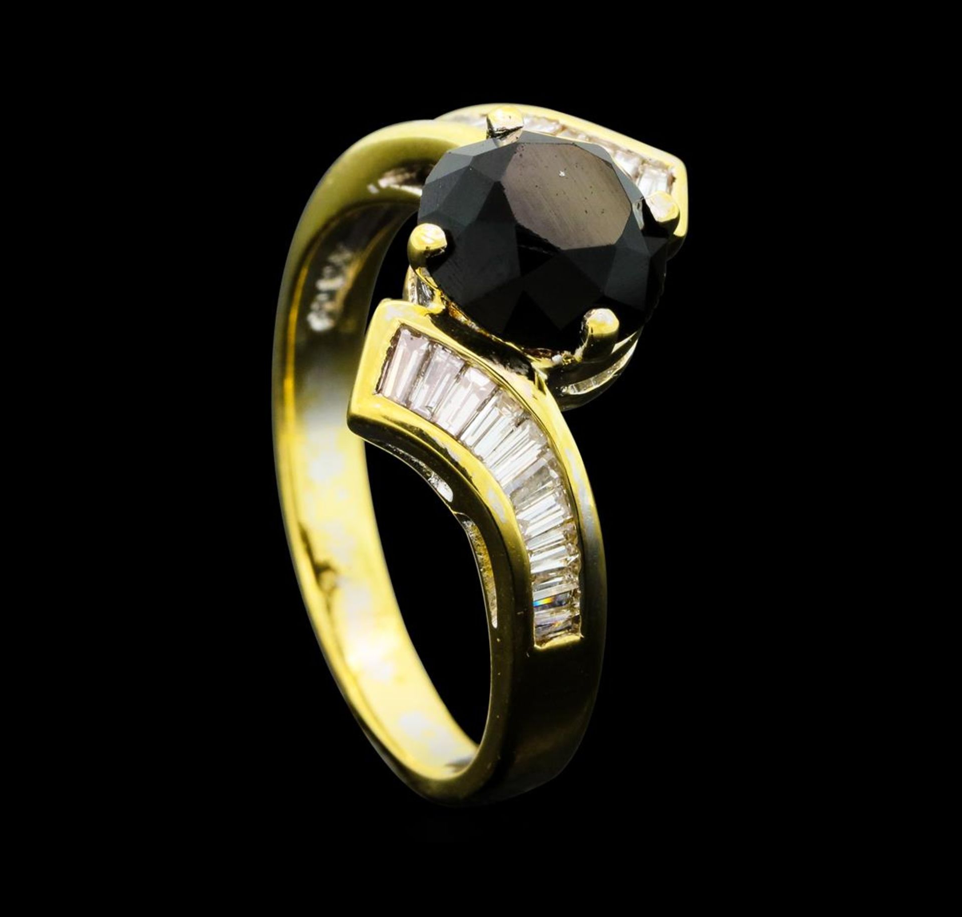 1.40 ctw Black and White Diamond Ring - 14KT Yellow Gold - Image 4 of 5