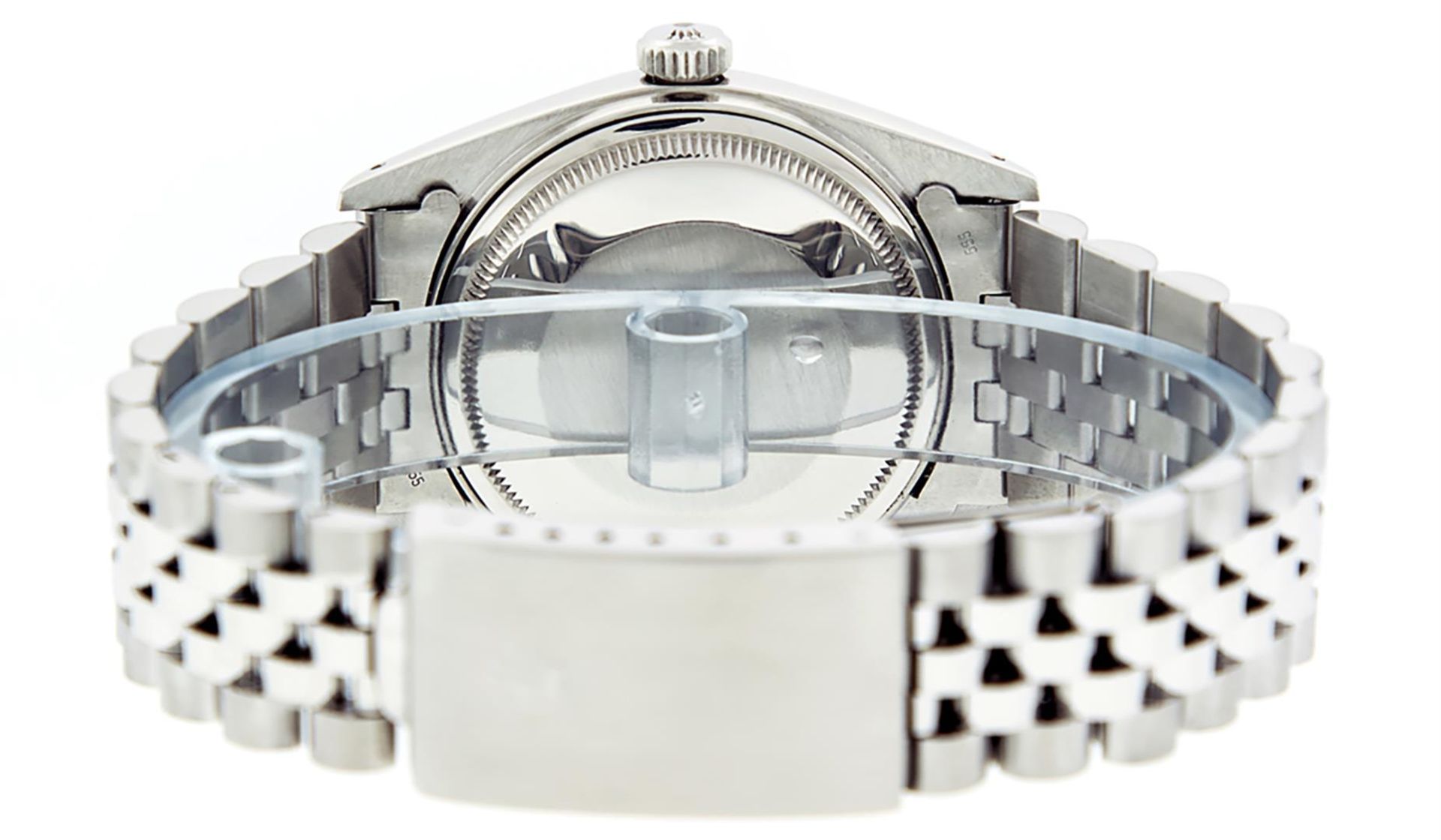 Rolex Mens Stainless Steel 36MM Blue Diamond Datejust Wristwatch - Image 7 of 9