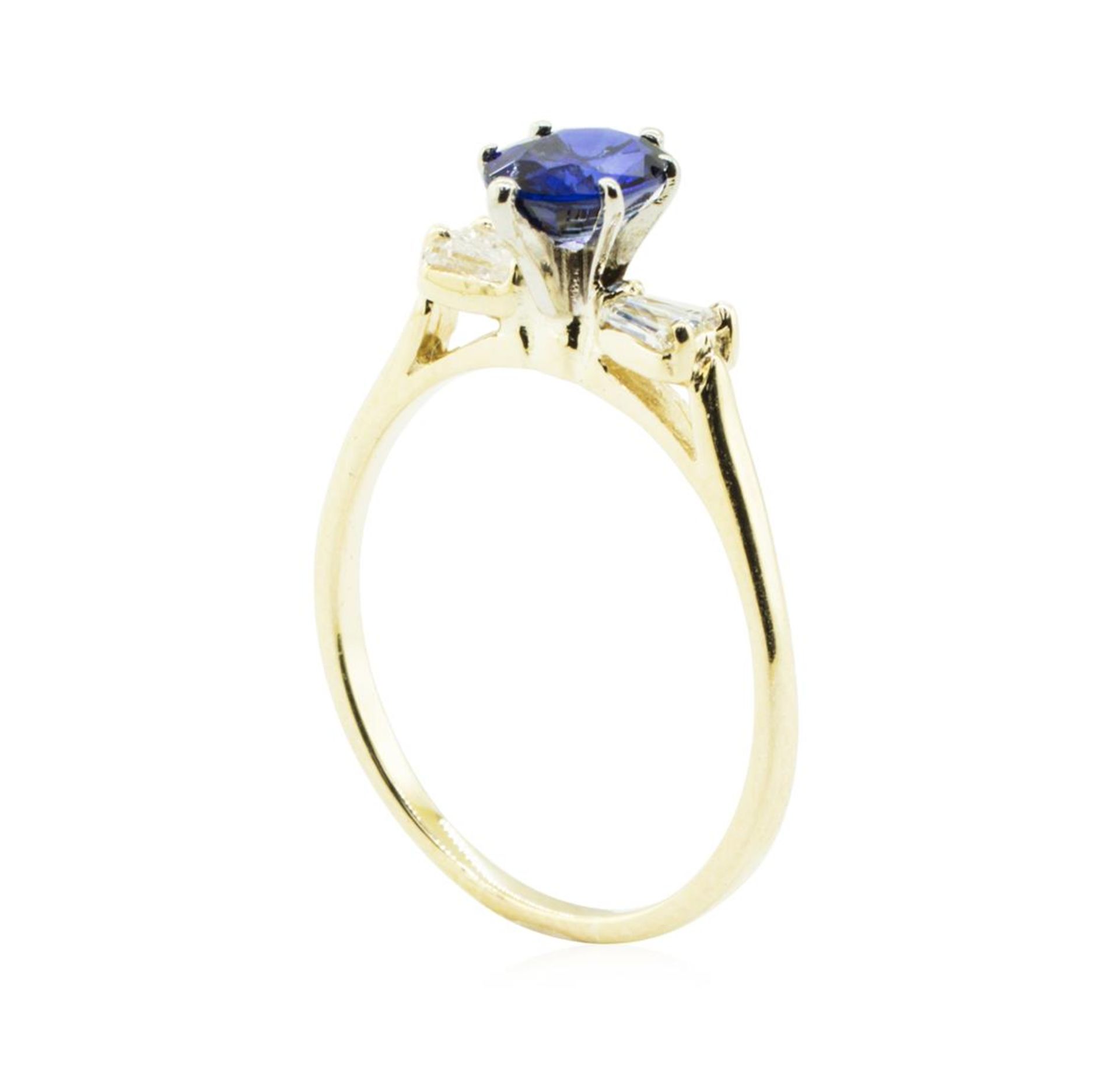 1.17ctw Blue Sapphire and Diamond Ring - 14KT Yellow Gold - Image 4 of 4