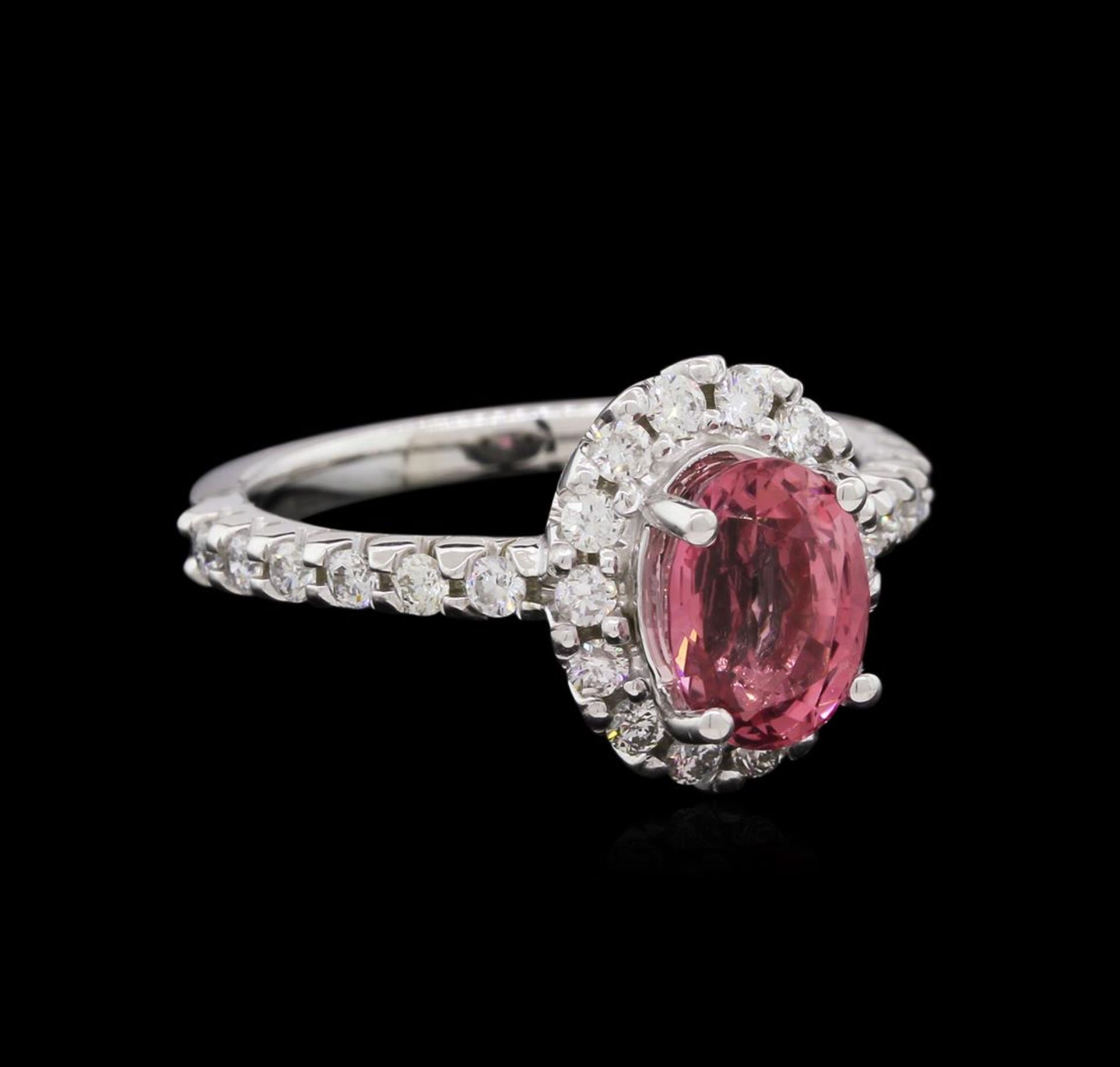 1.70ct Pink Tourmaline and Diamond Ring - 14KT White Gold