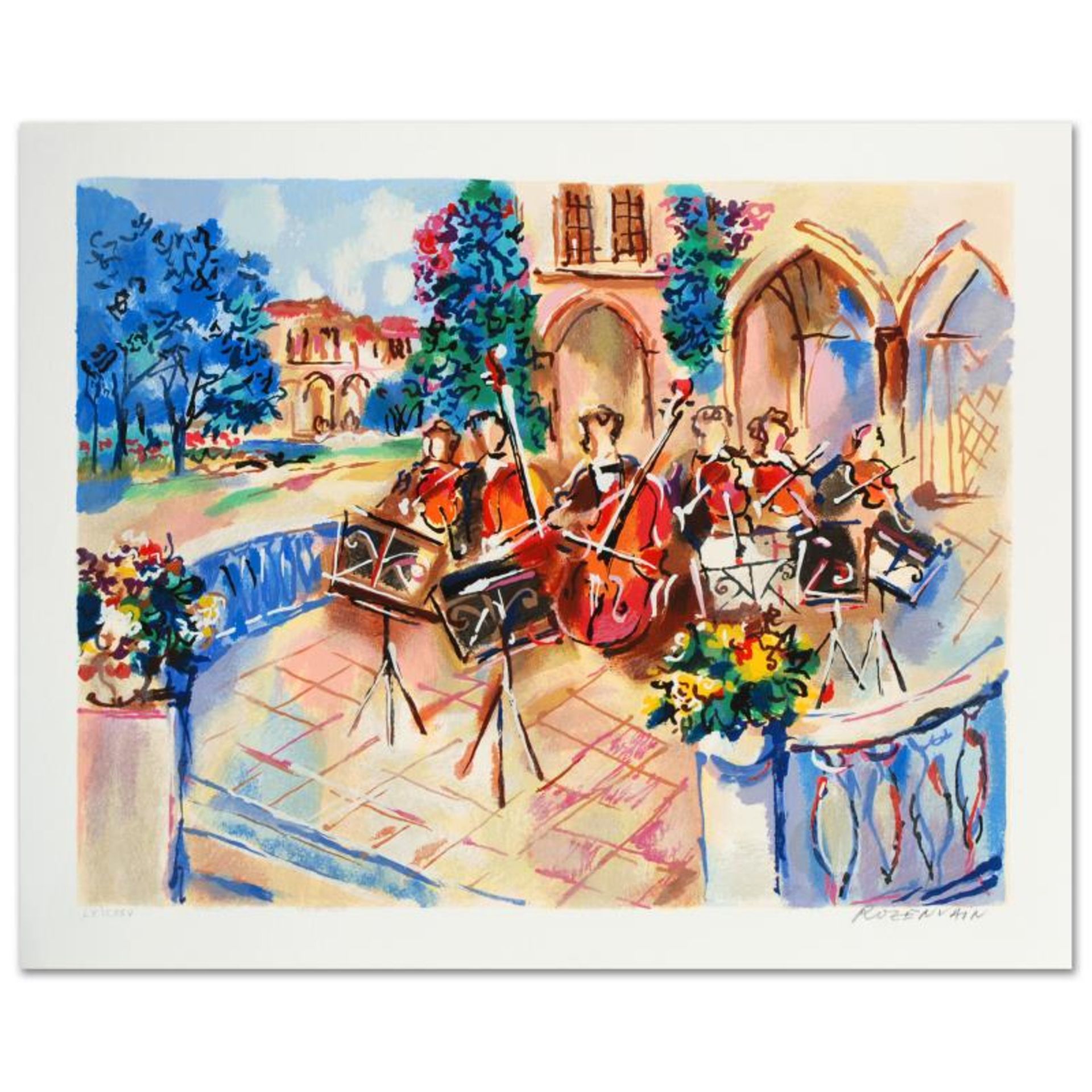 "Orchestral Balcony" Limited Edition Serigraph by Michael Rozenvain, Numbered an